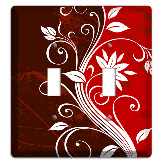 Burgundy and Red Deco Floral 2 Toggle Wallplate