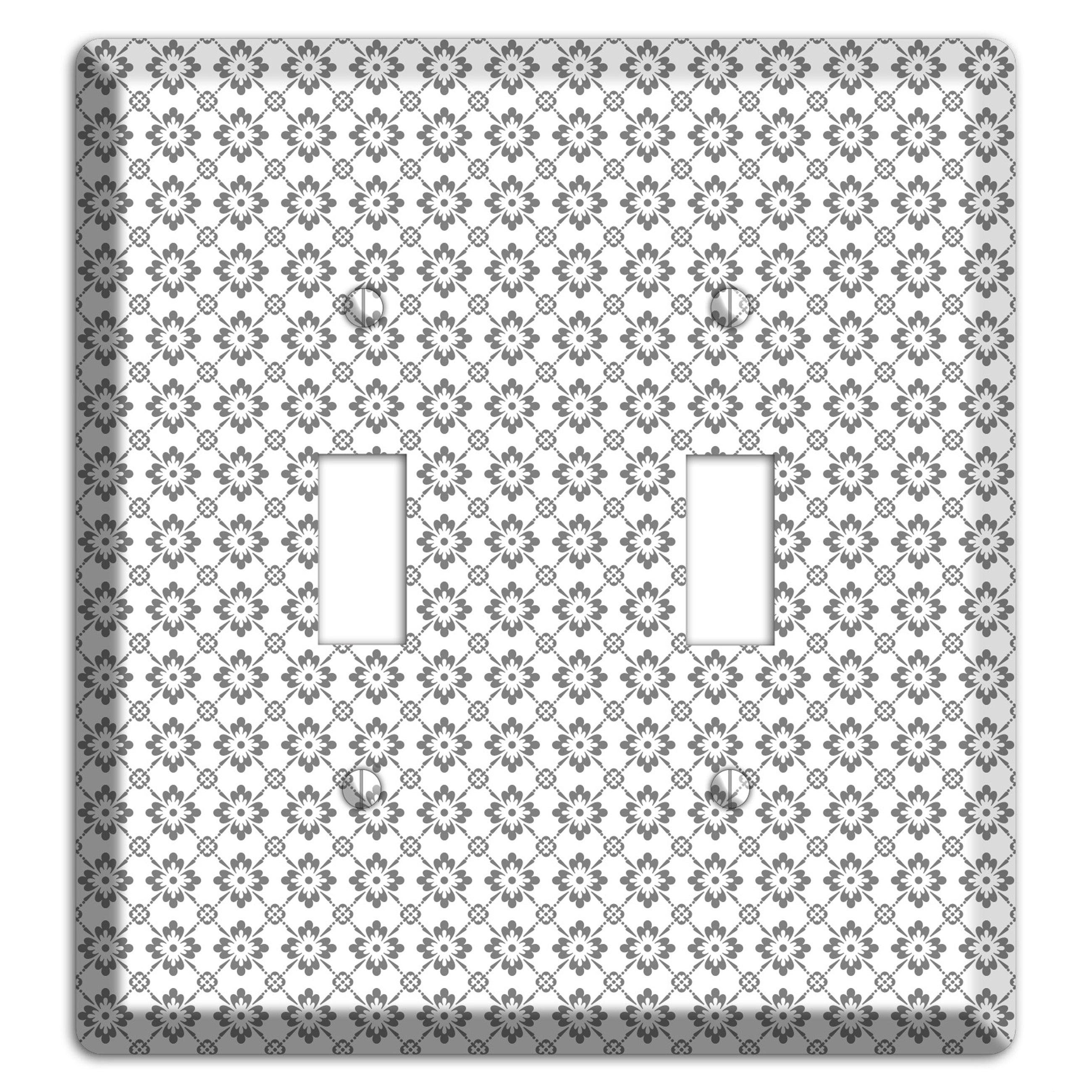 White with Grey Foulard 2 Toggle Wallplate
