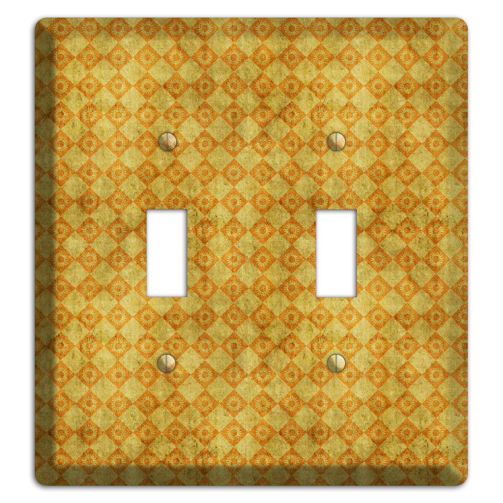 Mustard Diamond Circles 2 Toggle Wallplate