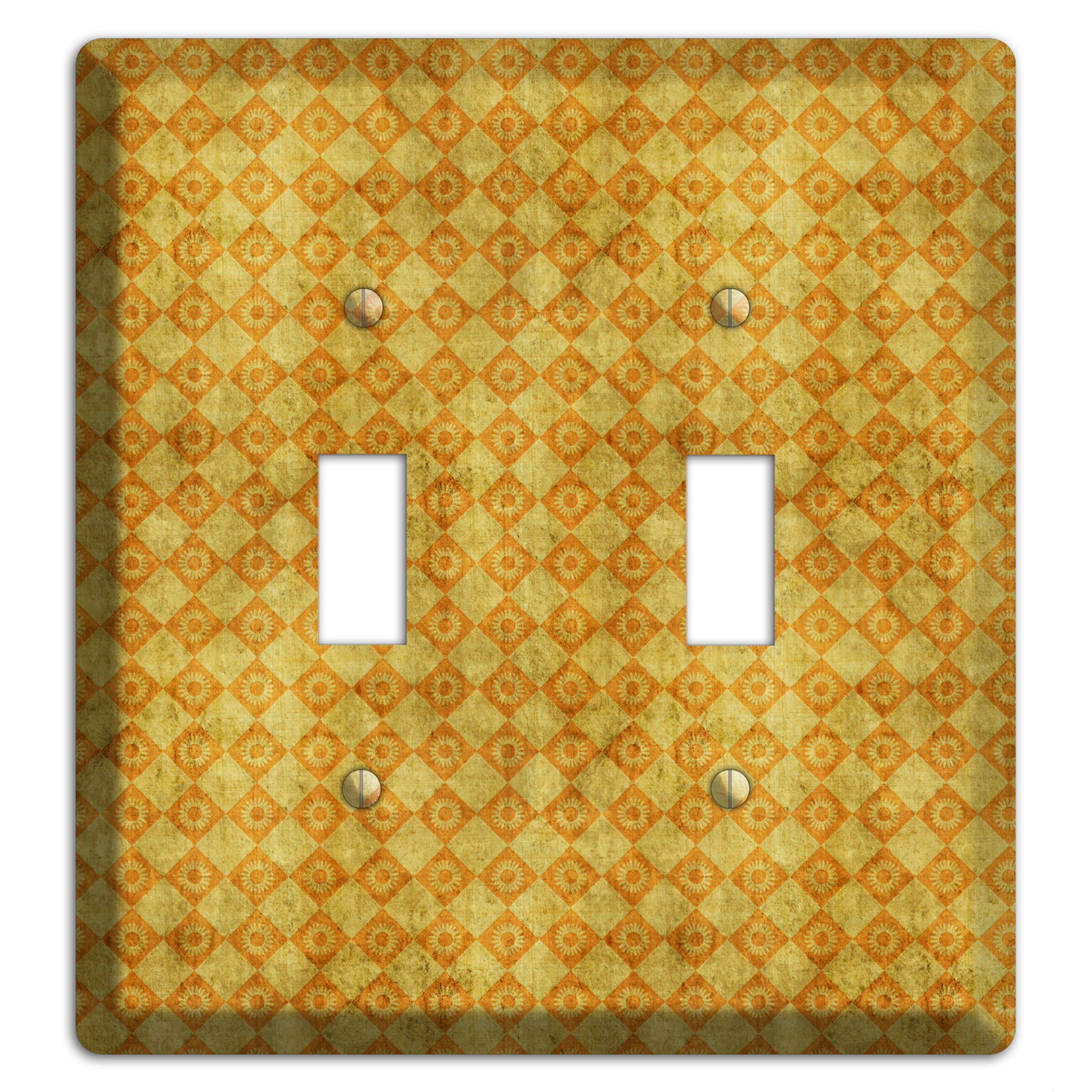Mustard Diamond Circles 2 Toggle Wallplate
