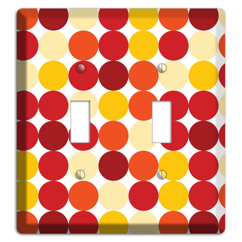 Multi Red and Beige Dots 2 Toggle Wallplate
