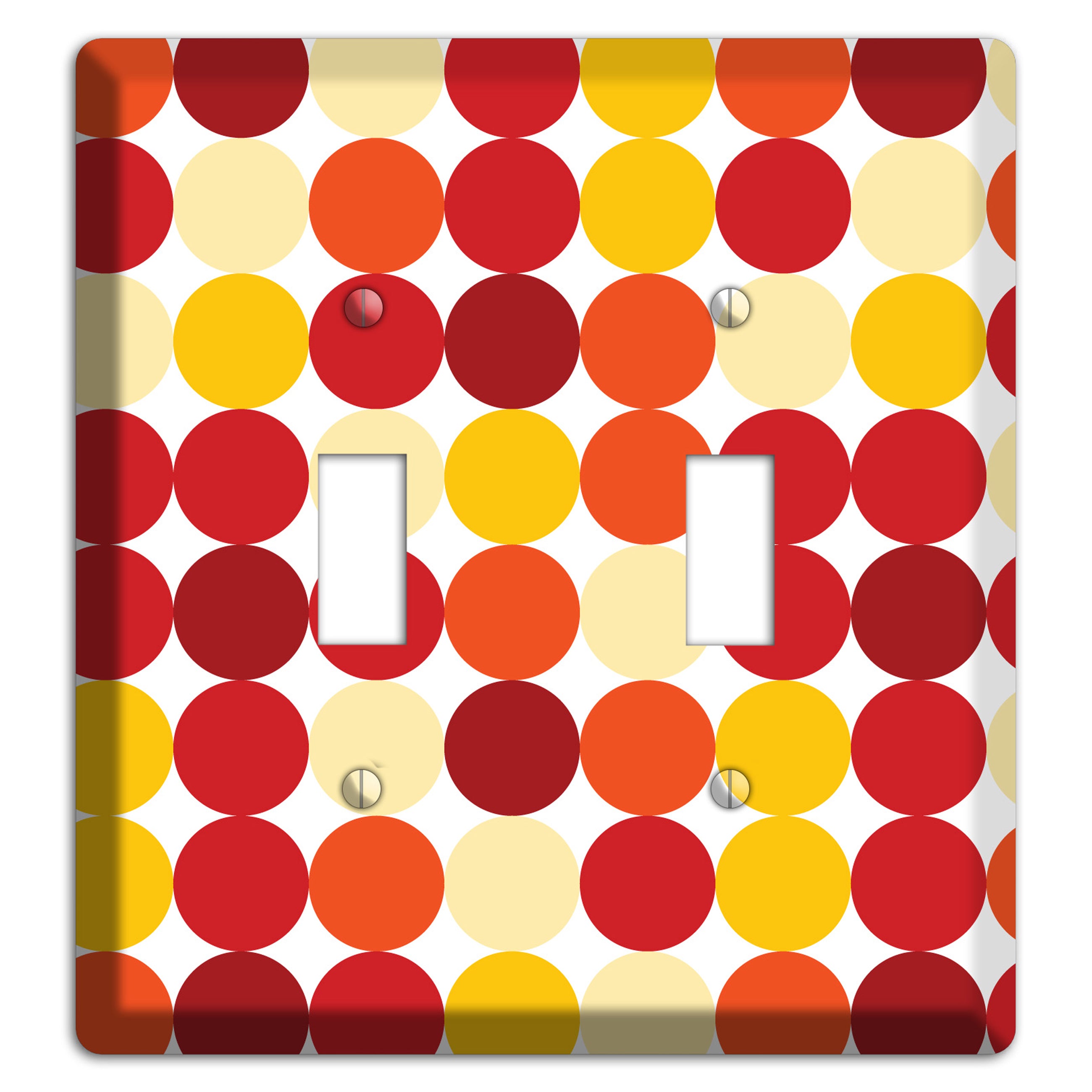 Multi Red and Beige Dots 2 Toggle Wallplate
