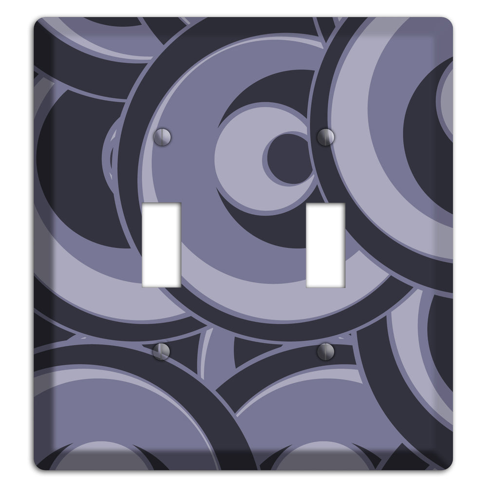Black and Purple-grey Deco Circles 2 Toggle Wallplate