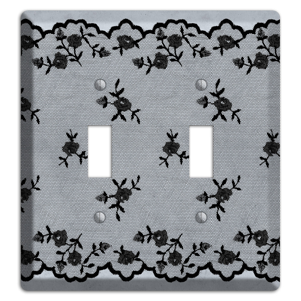Embroidered Floral Gray 2 Toggle Wallplate