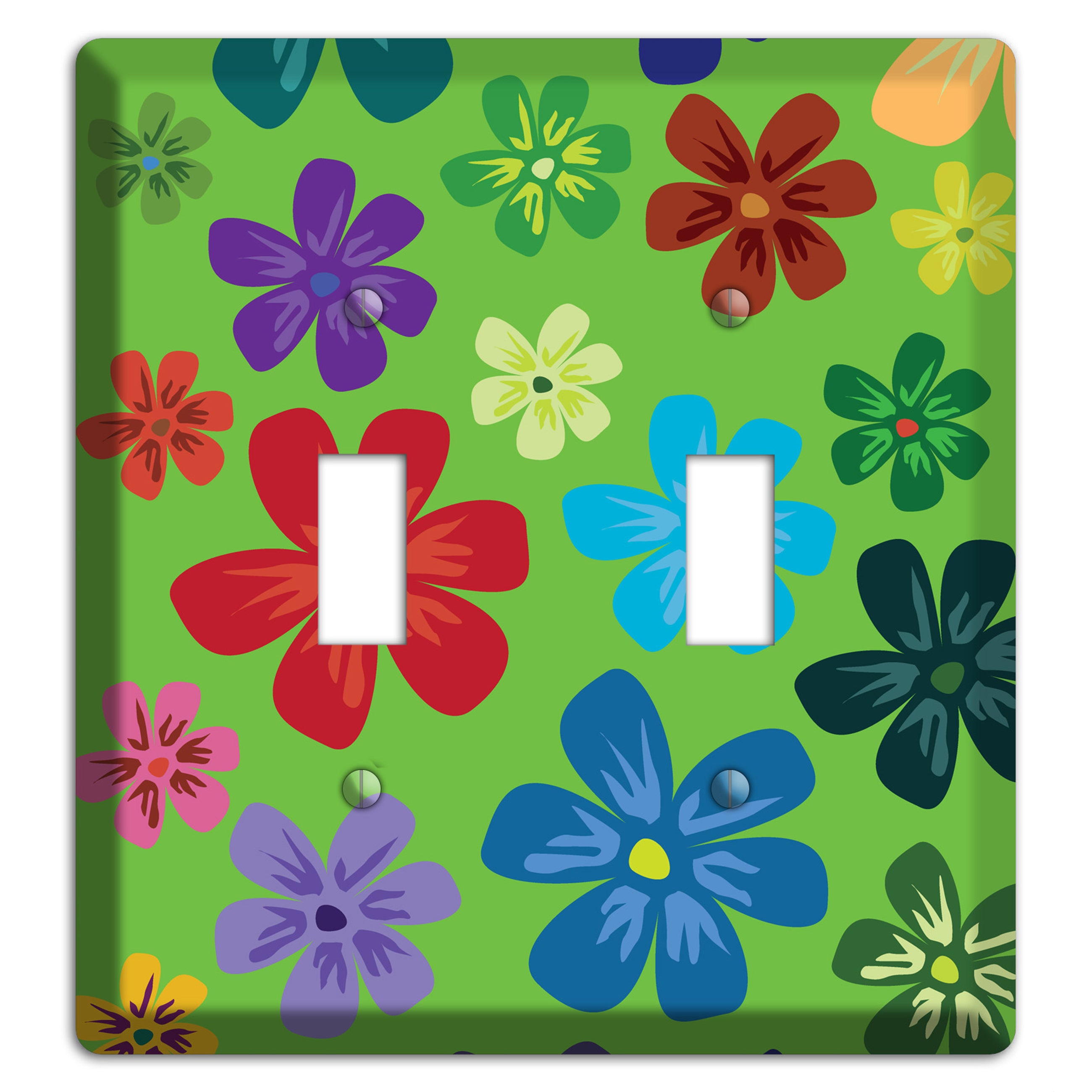 Orange Flowers 2 Toggle Wallplate