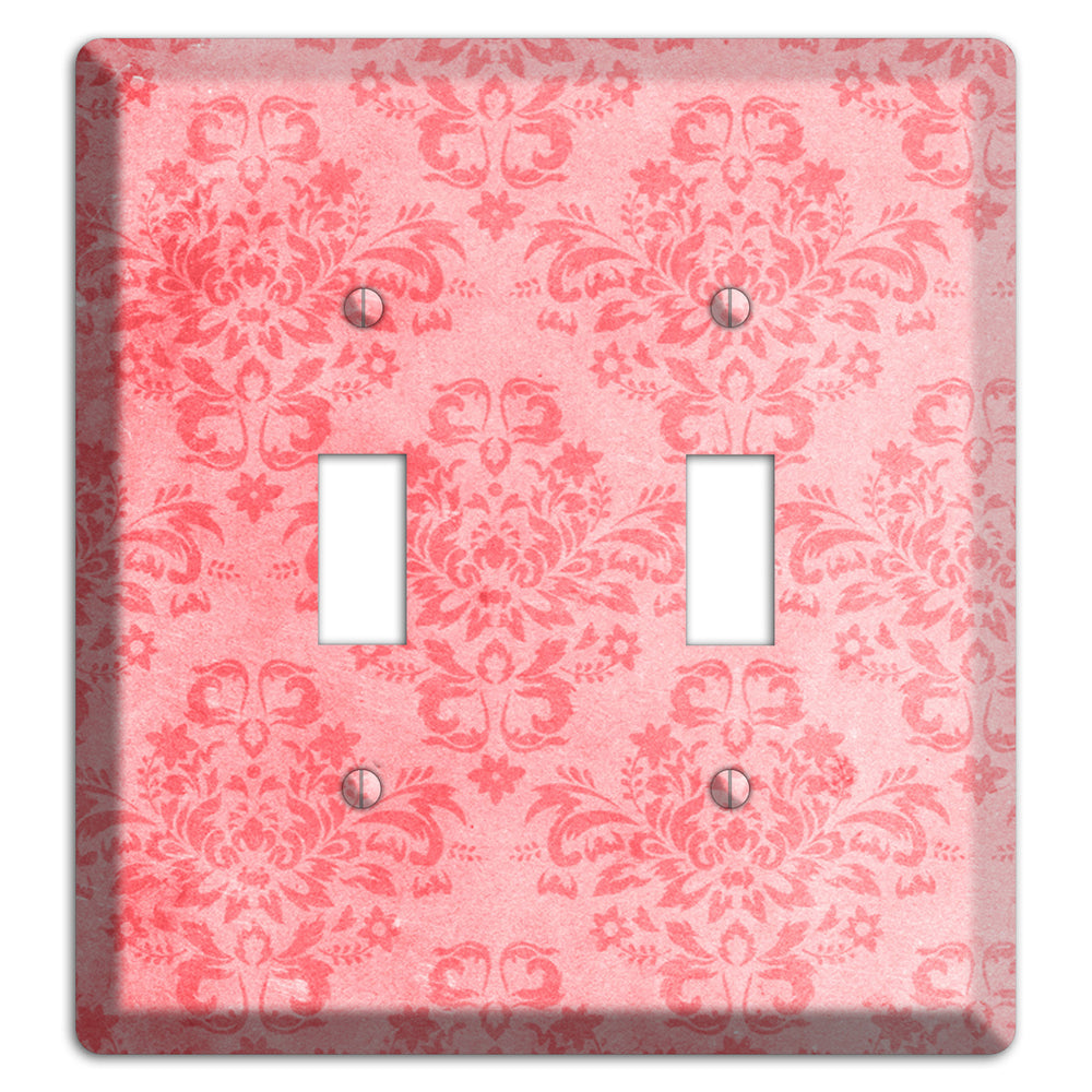 Rose Bud Soft Coral 2 Toggle Wallplate