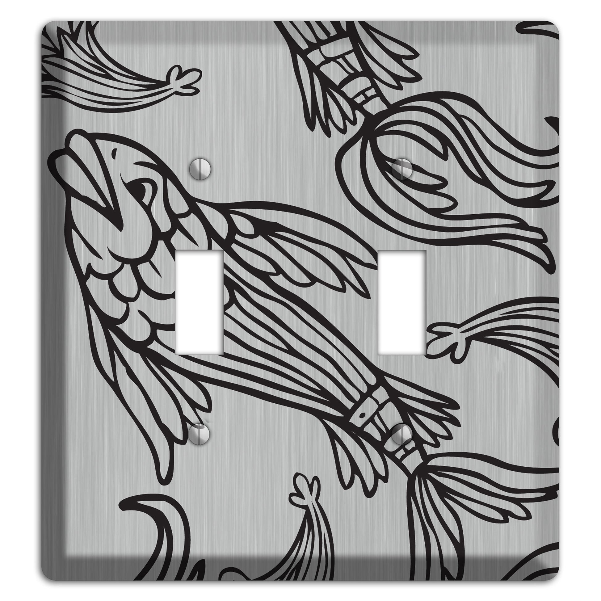 Black Koi  Stainless 2 Toggle Wallplate
