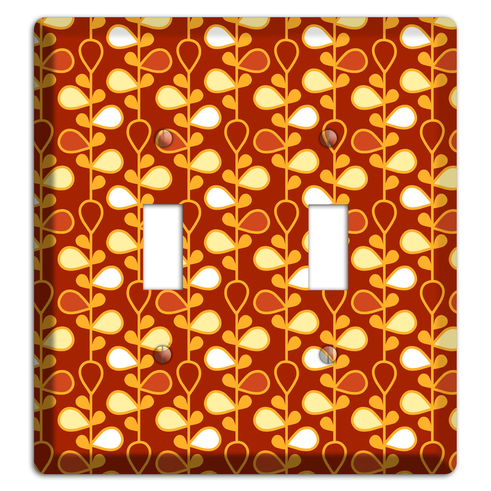 Red with Orange and Yellow Drop and Vine 2 Toggle Wallplate