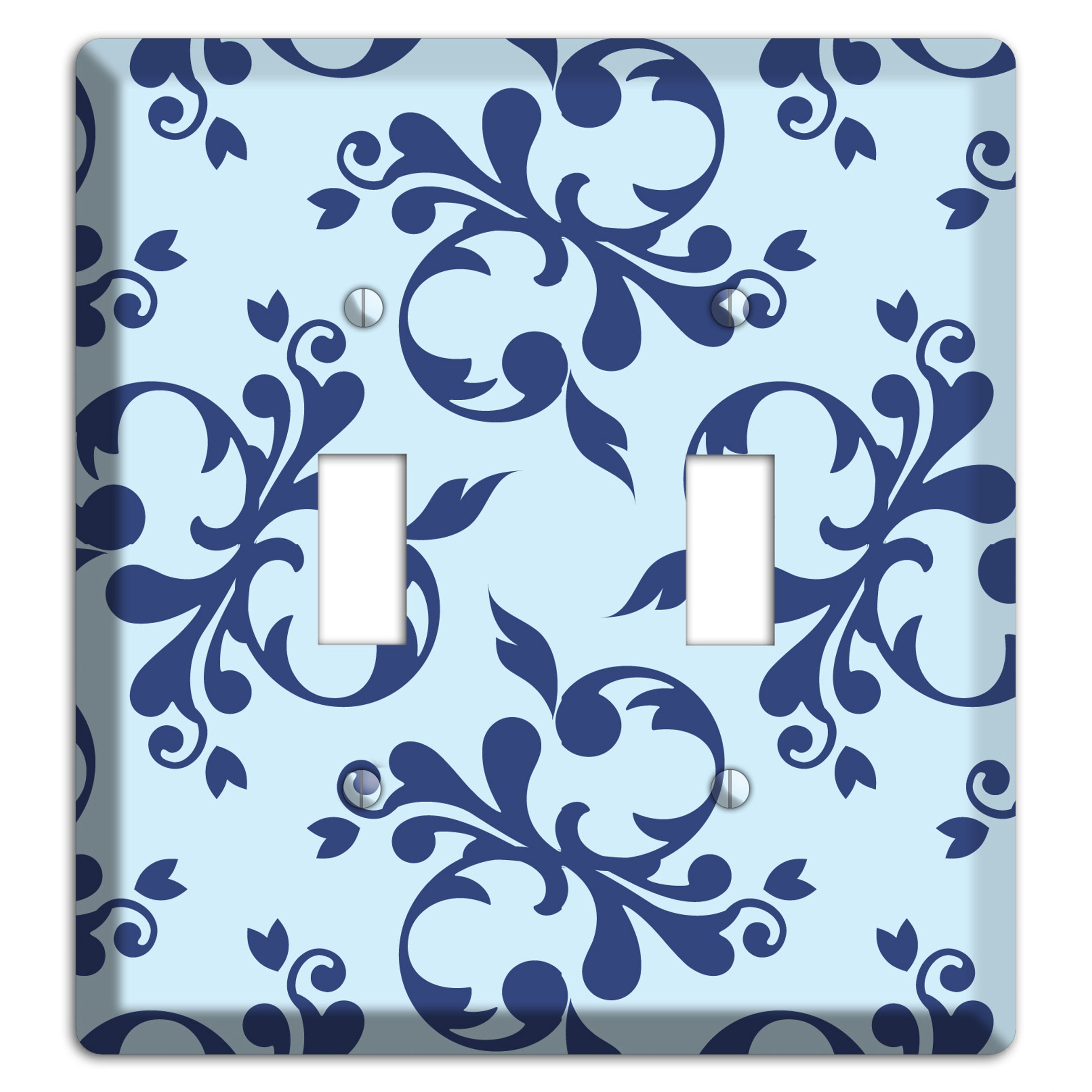 Blue Victorian Toile 2 Toggle Wallplate