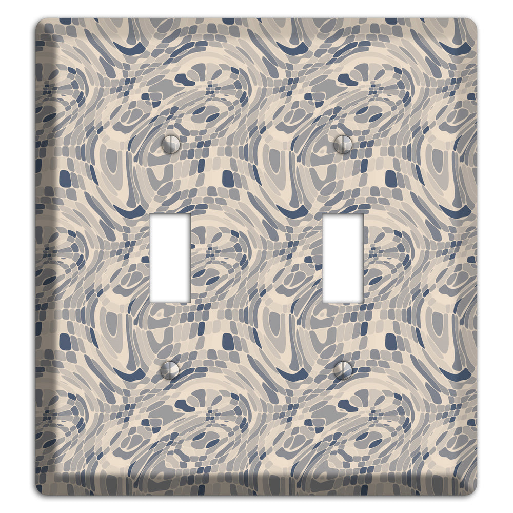 Blue and Beige Abstract 2 2 Toggle Wallplate