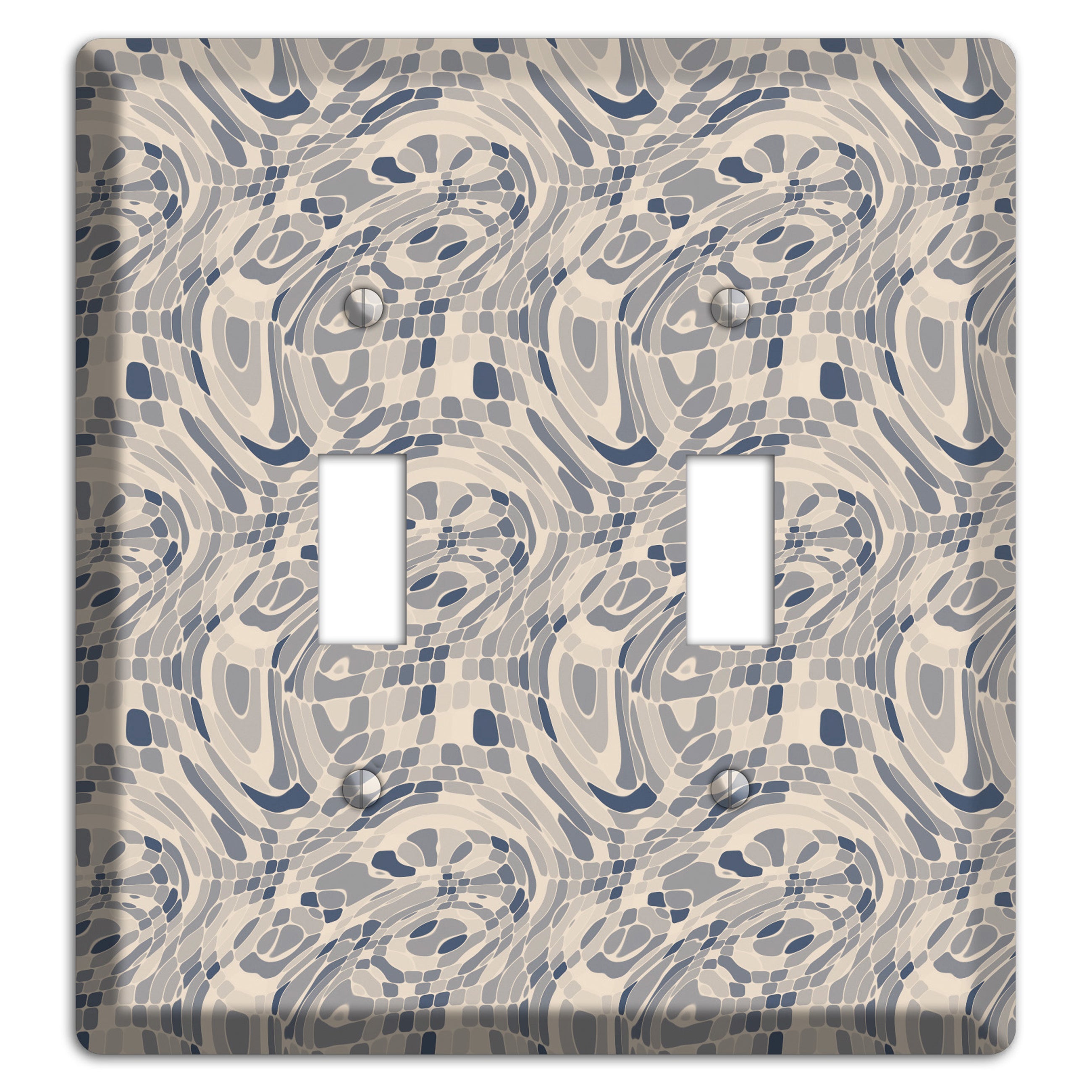 Blue and Beige Abstract 2 2 Toggle Wallplate