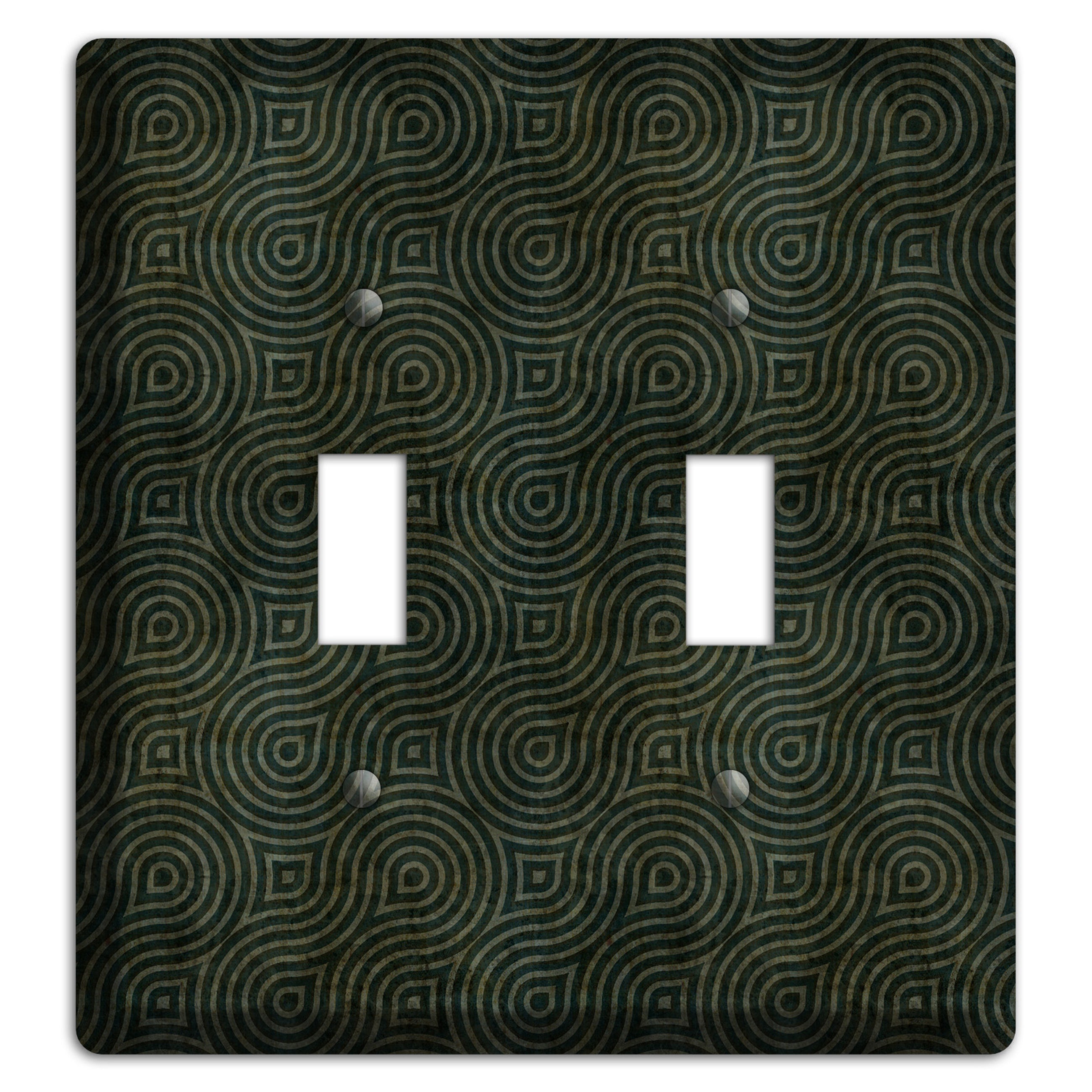 Green and Black Swirl 2 Toggle Wallplate