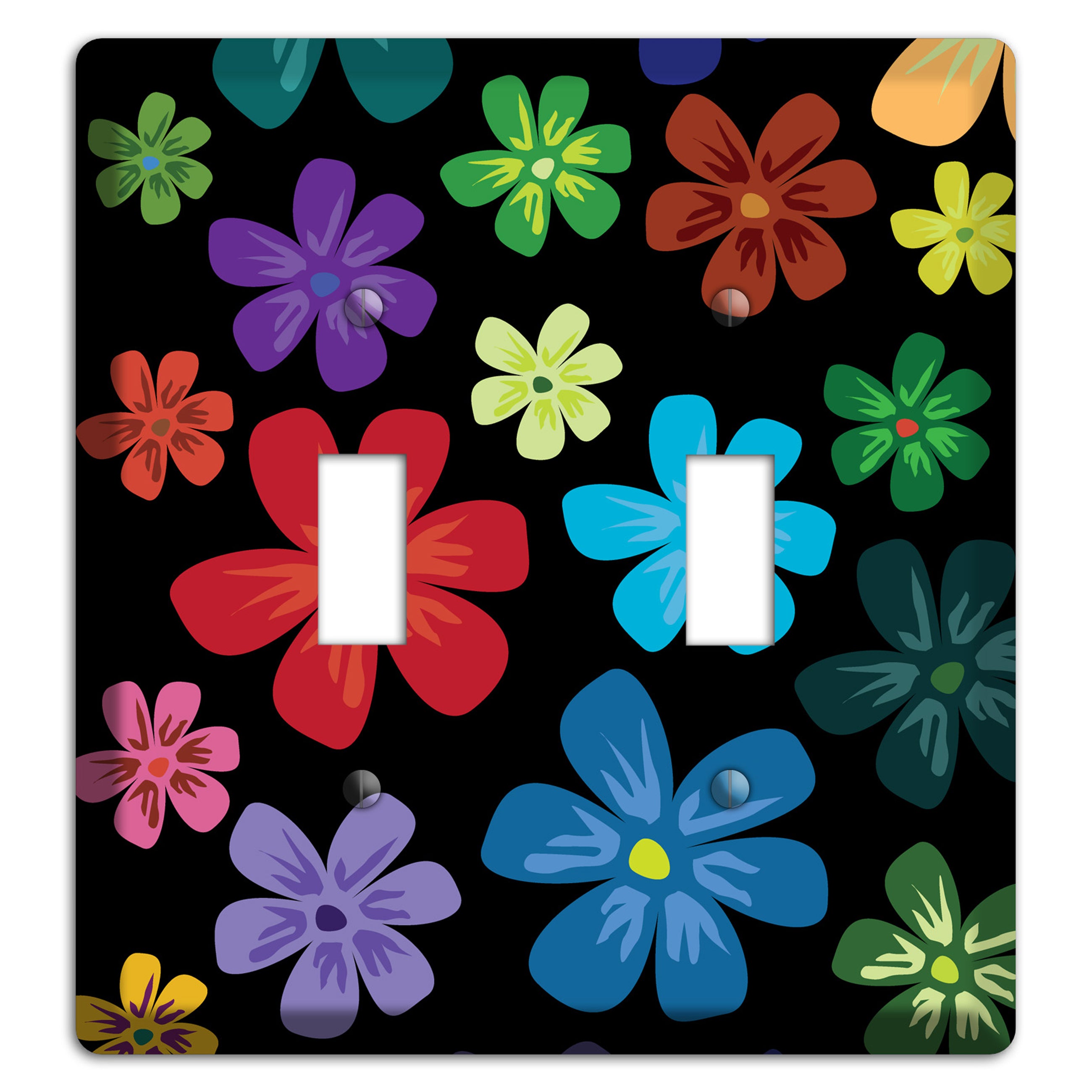 Green Flowers 2 Toggle Wallplate