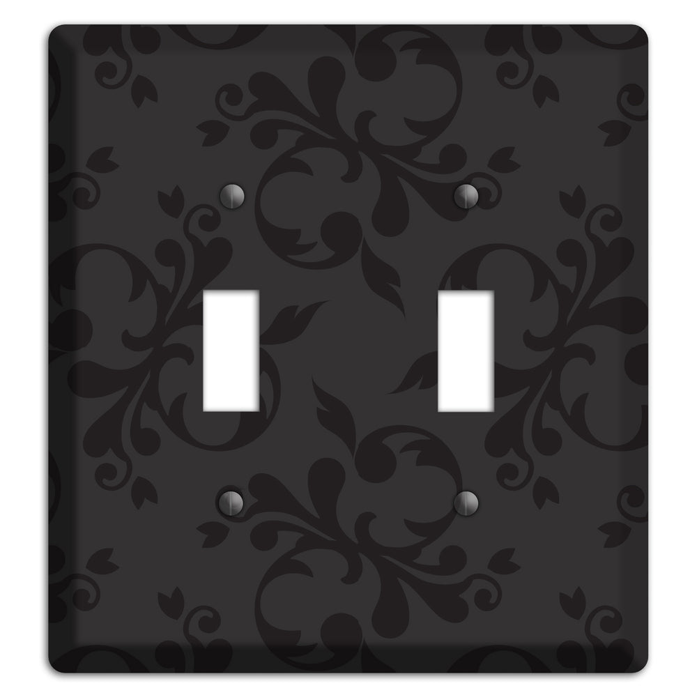 Black Victorian Toile 2 Toggle Wallplate