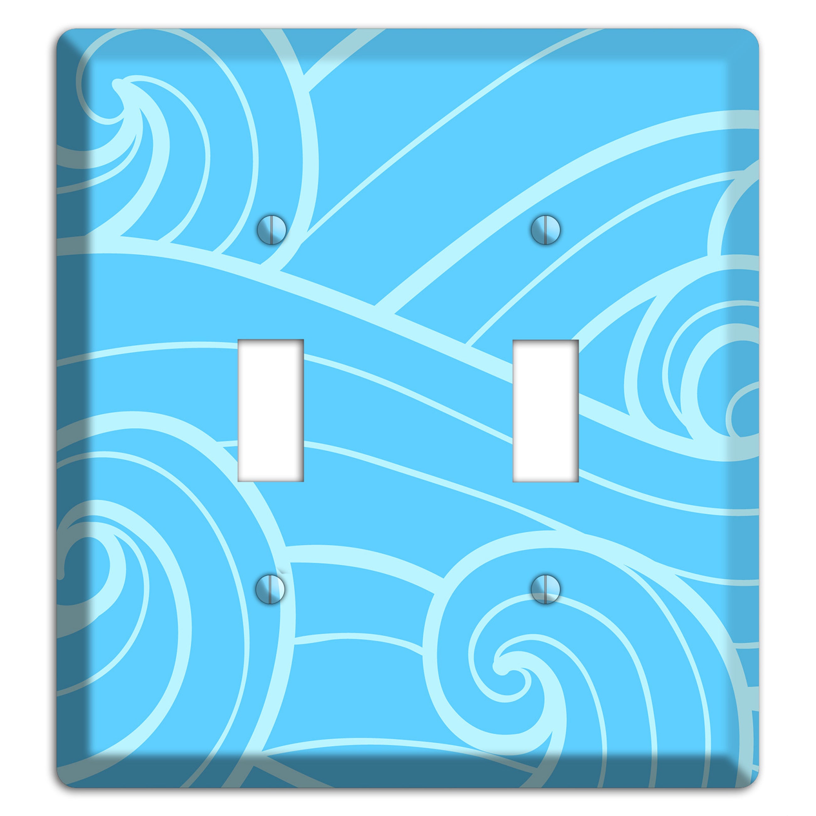 Abstract Curl Blue 2 Toggle Wallplate