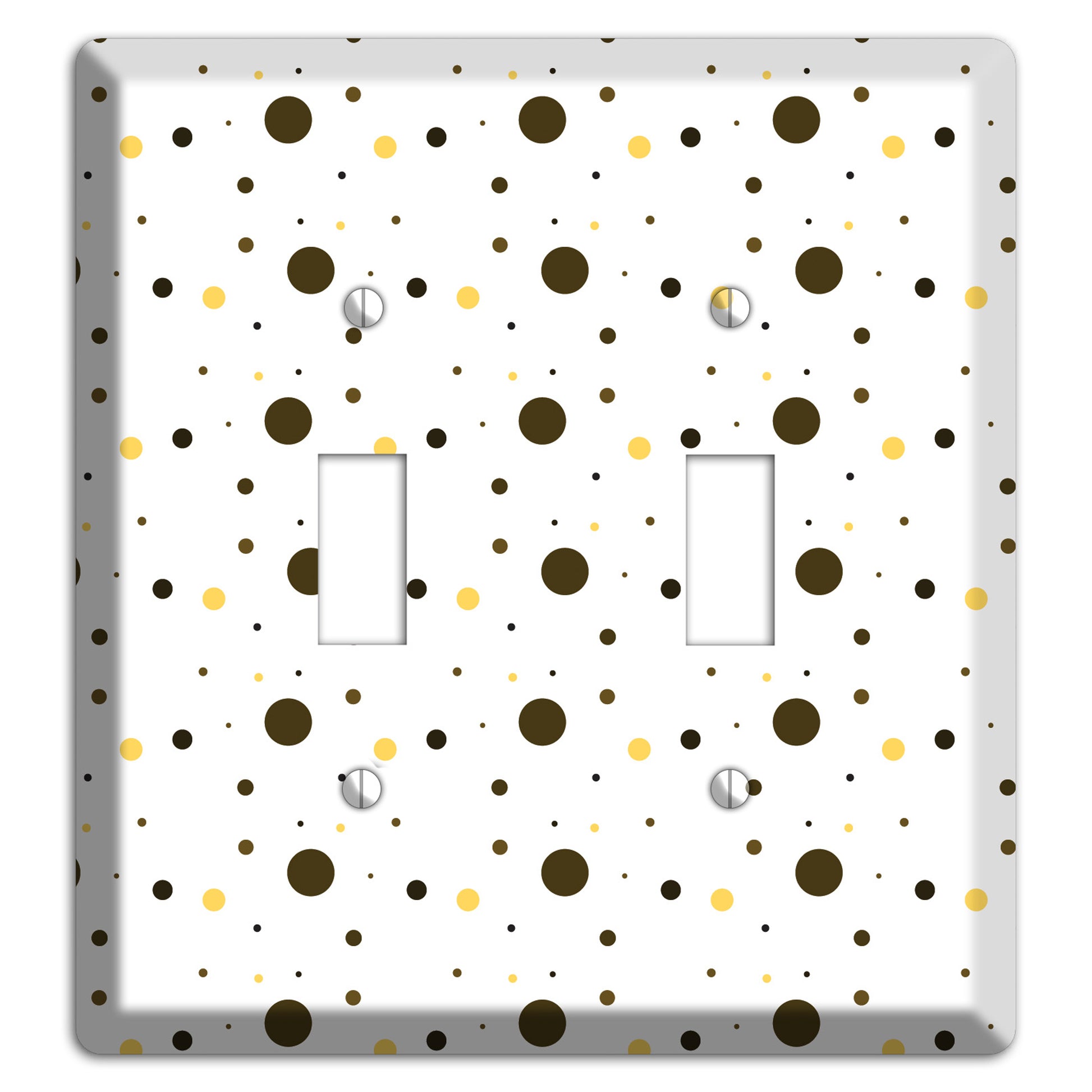 White with Black and Yellow Tiny Dots 2 Toggle Wallplate