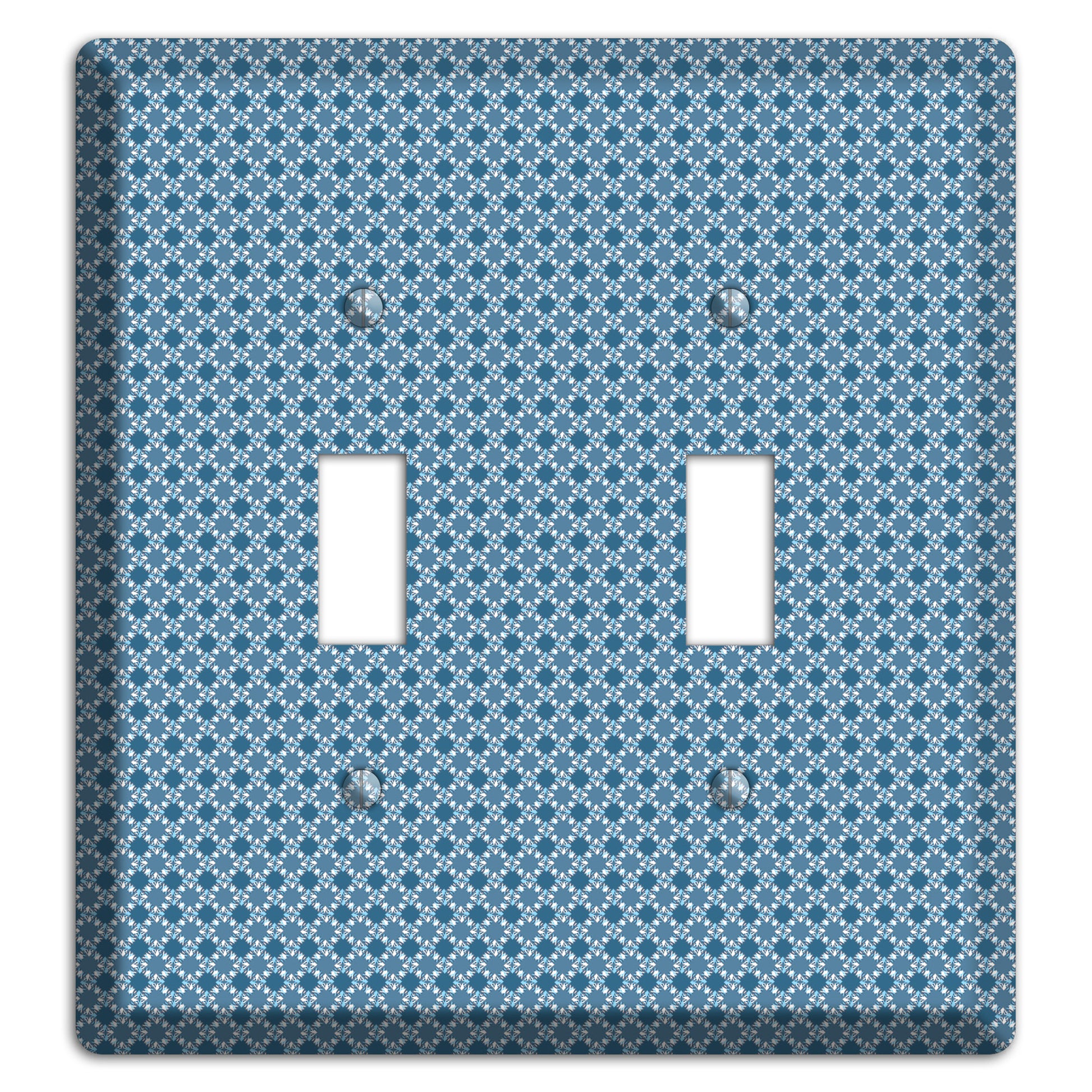 Multi Blue Checkered Foulard 2 Toggle Wallplate