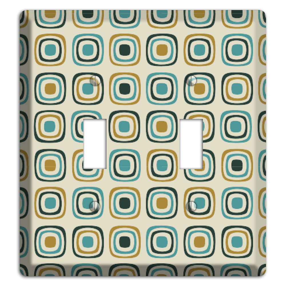 Yellow and Blue Rounded Squares 2 Toggle Wallplate