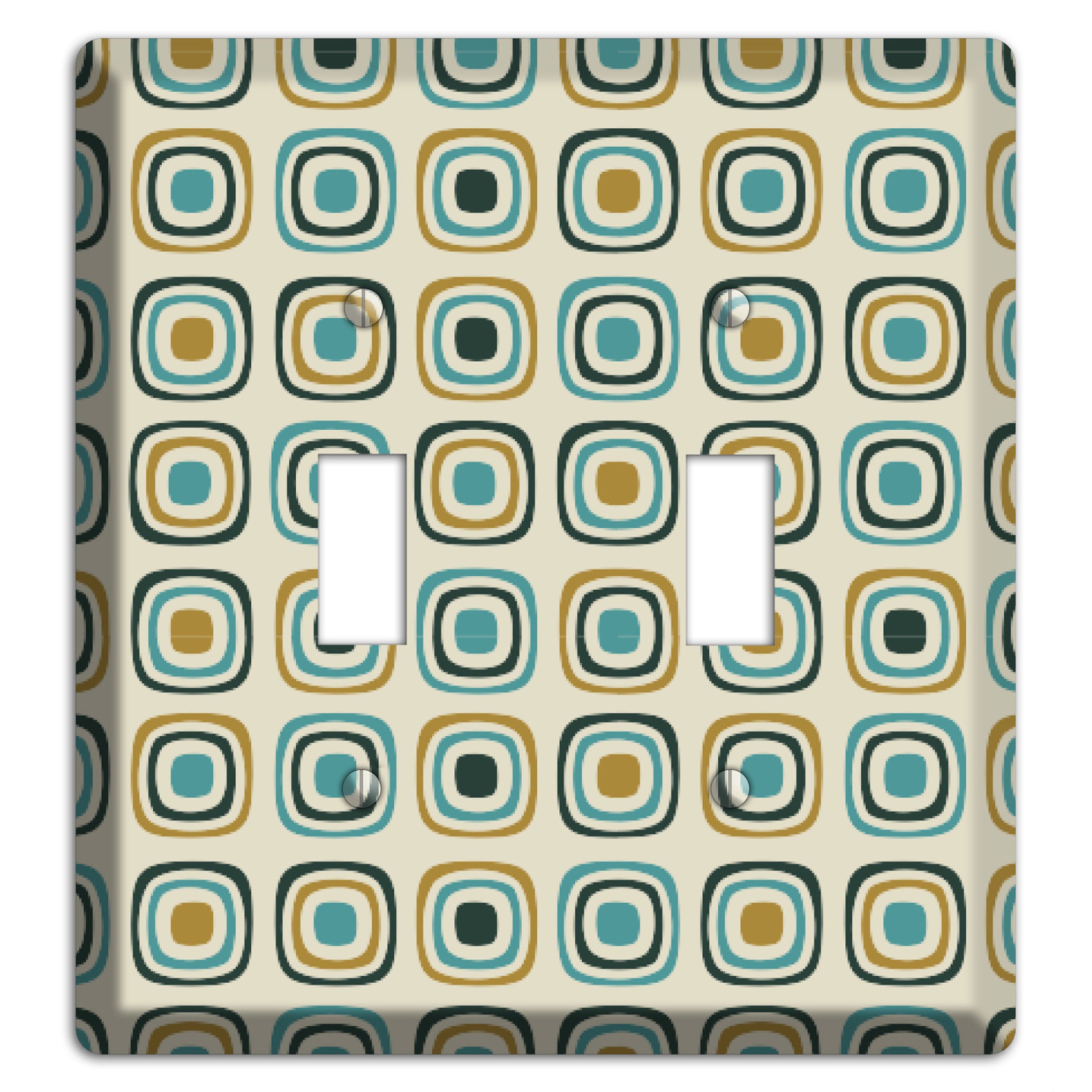 Yellow and Blue Rounded Squares 2 Toggle Wallplate