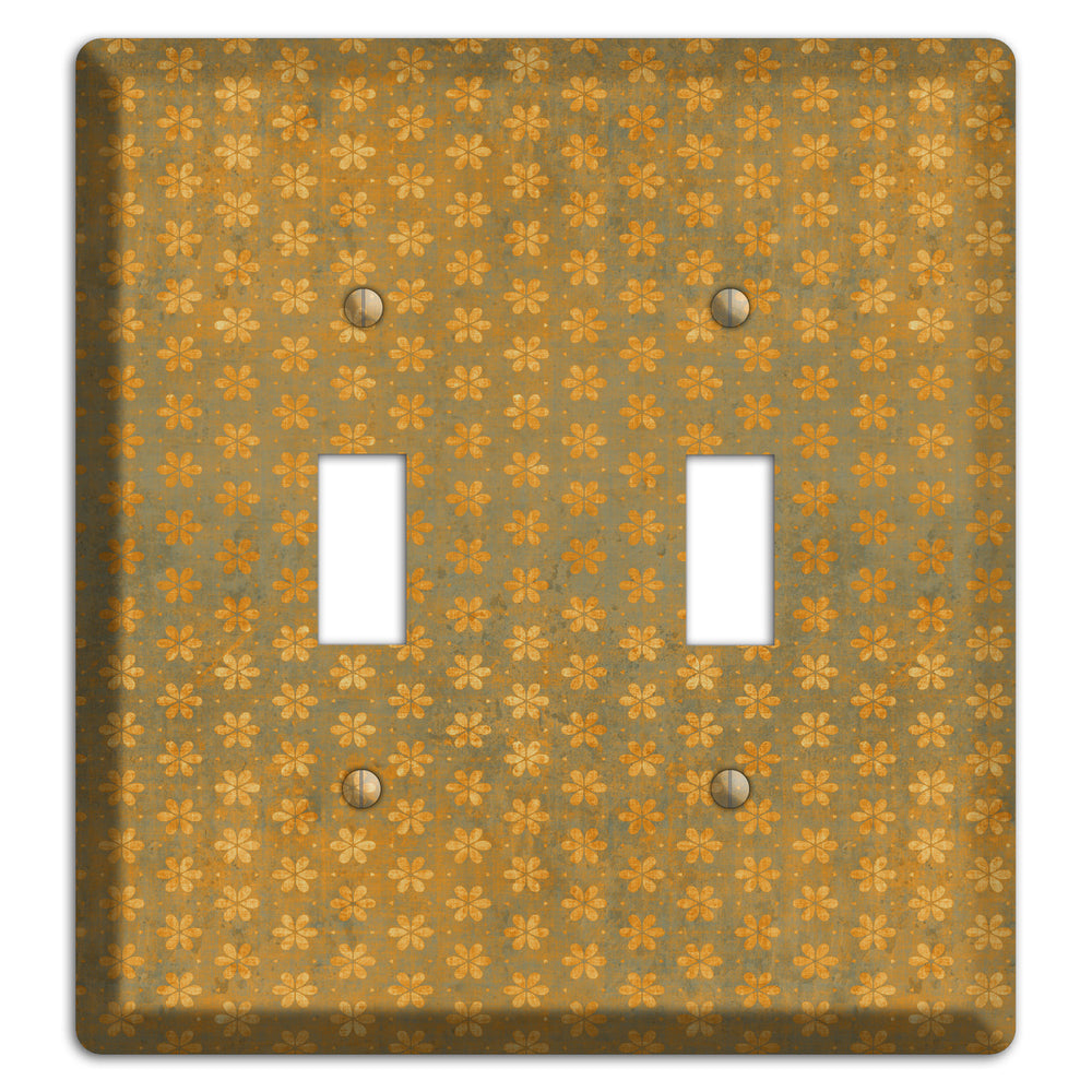 Olive Grunge Floral Contour 2 Toggle Wallplate