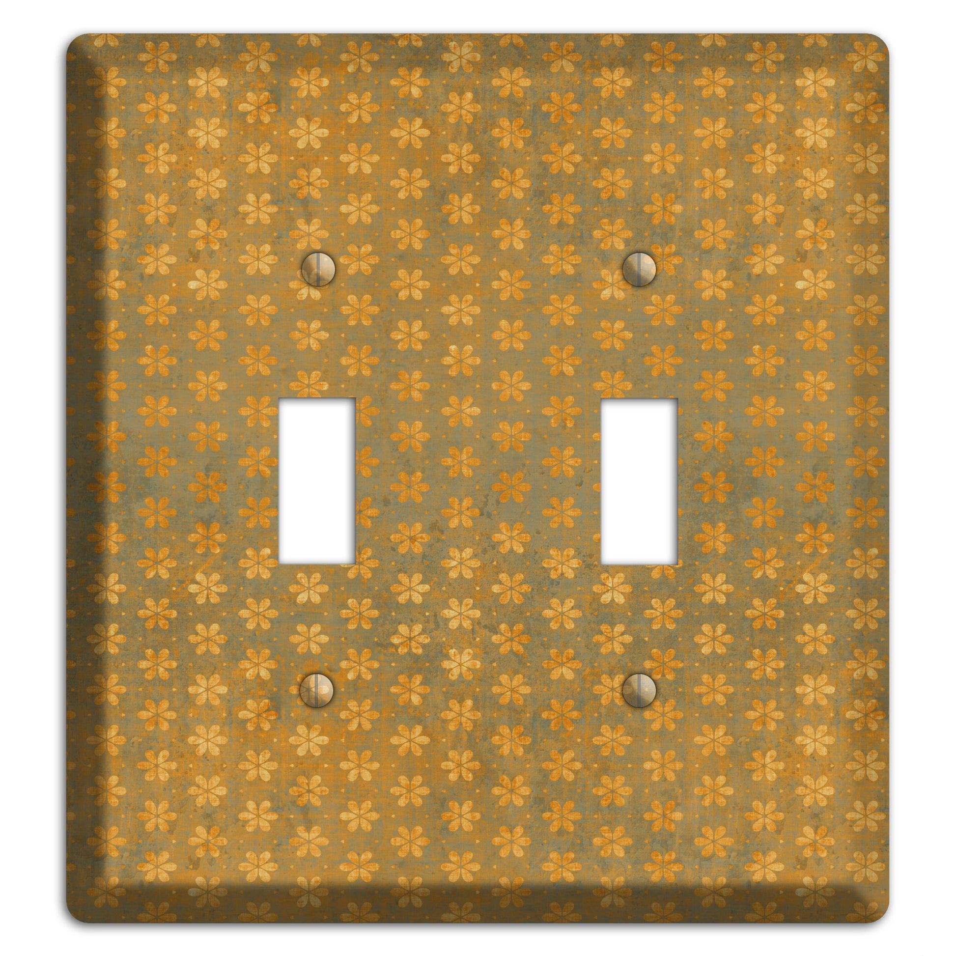 Olive Grunge Floral Contour 2 Toggle Wallplate