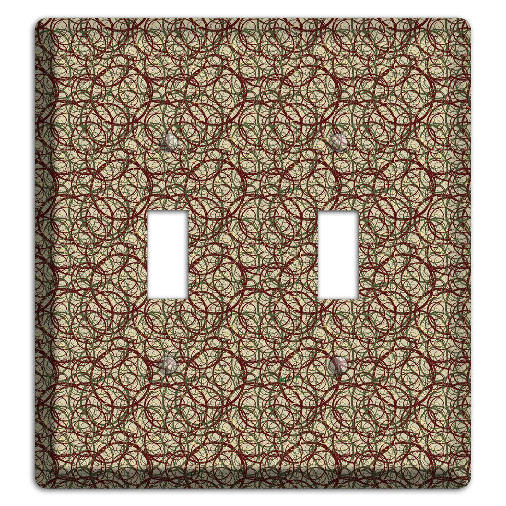 Brown and Burgundy Circles 2 Toggle Wallplate