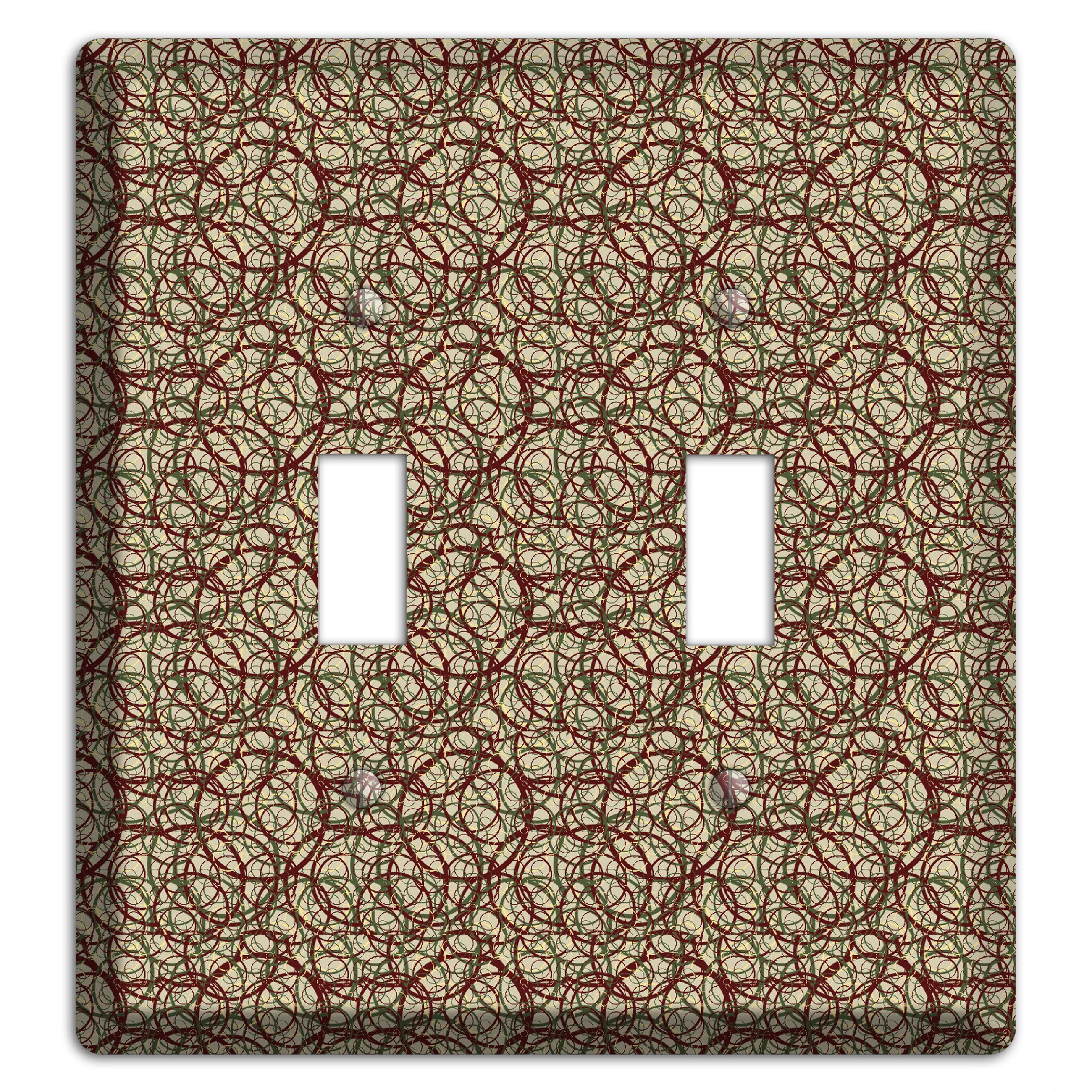 Brown and Burgundy Circles 2 Toggle Wallplate