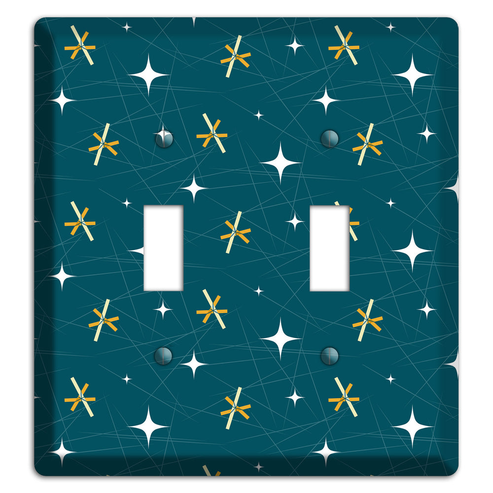Navy Mid-Century Atomic 2 Toggle Wallplate