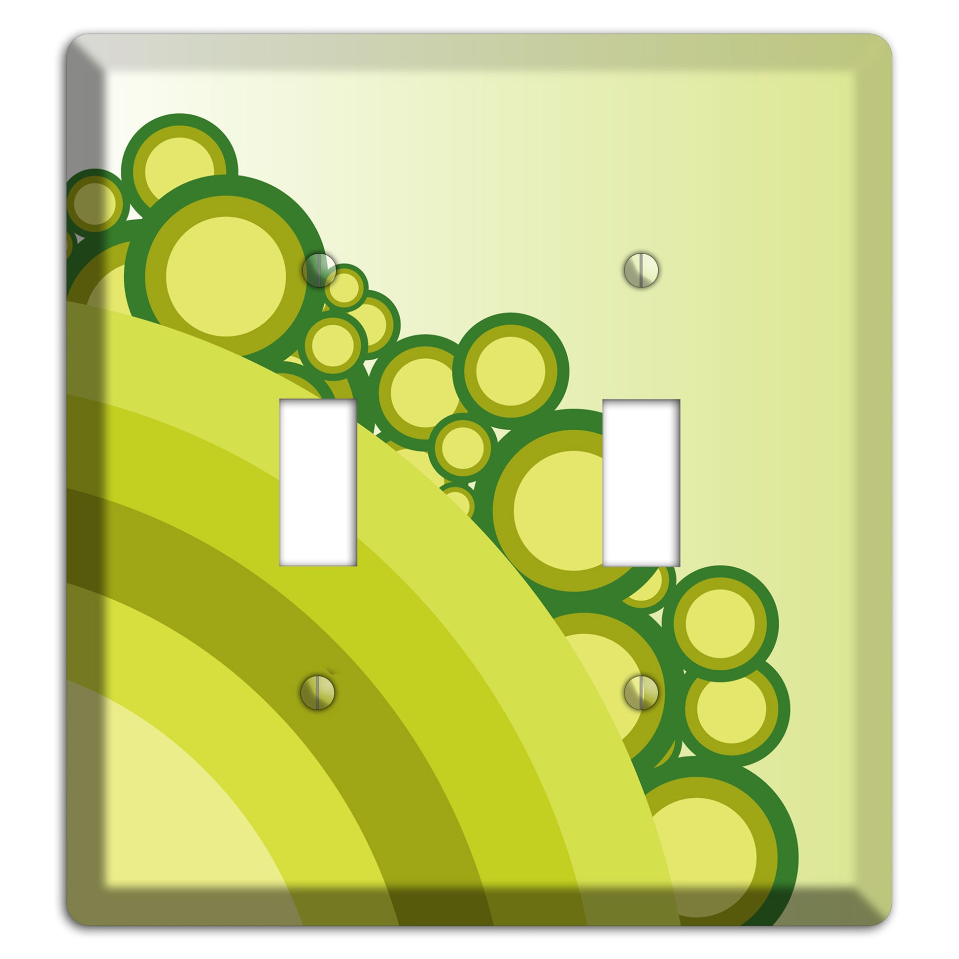 Green Rainbow Dots 2 Toggle Wallplate