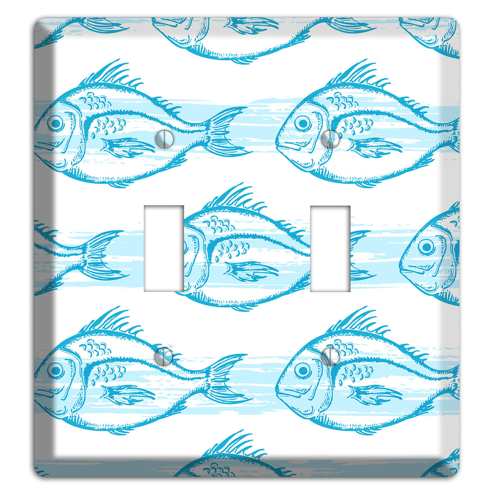 Blue Fish 2 Toggle Wallplate