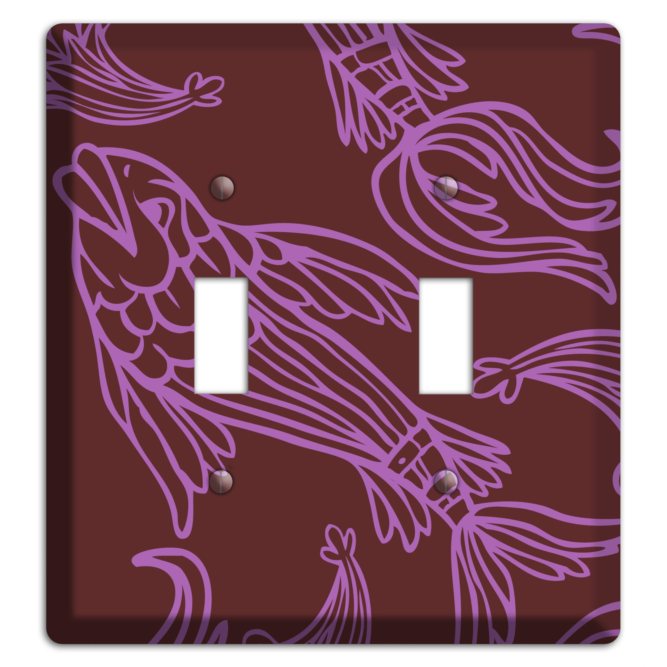 Purple and Pink Koi 2 Toggle Wallplate