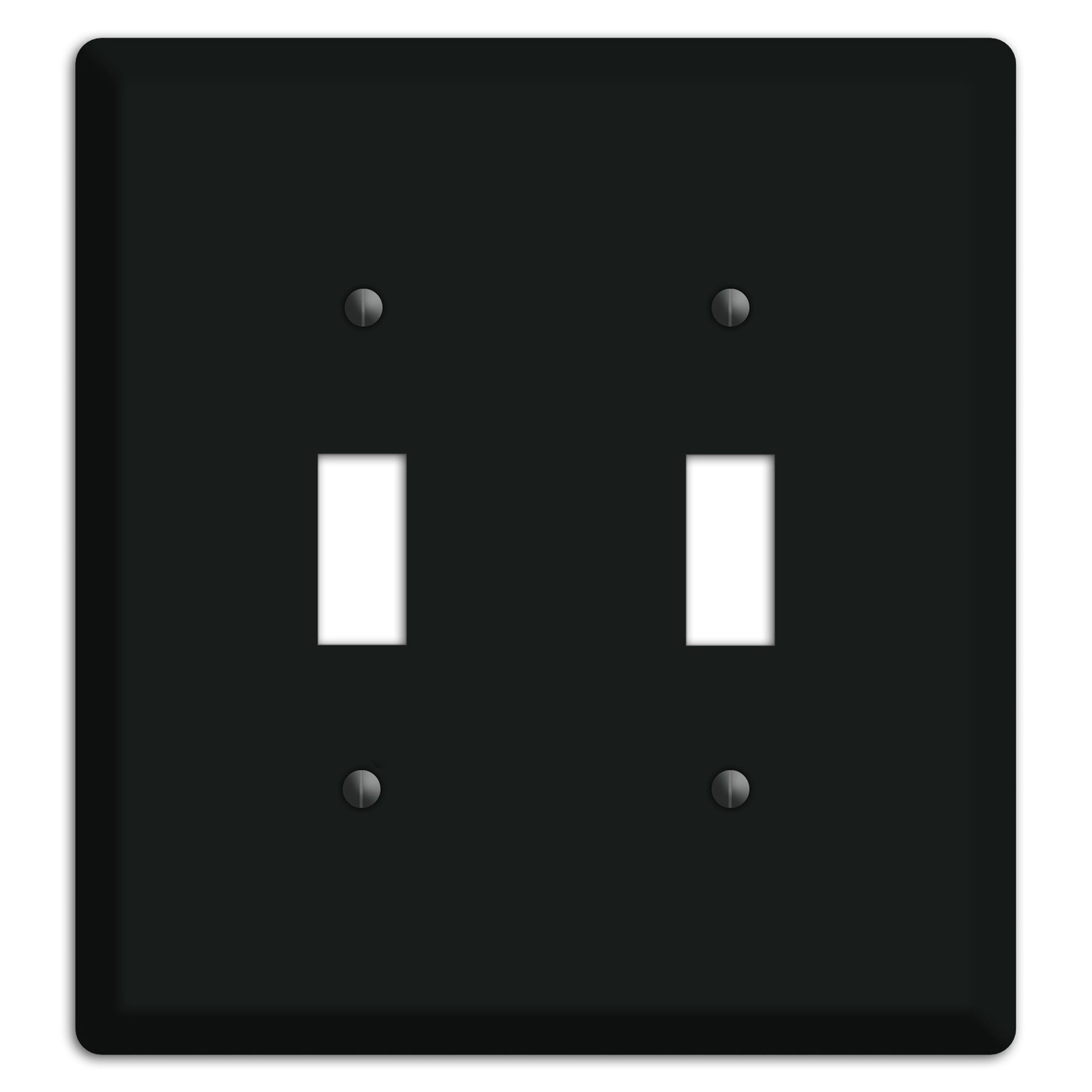Matte Black Metal 2 Toggle Wallplate