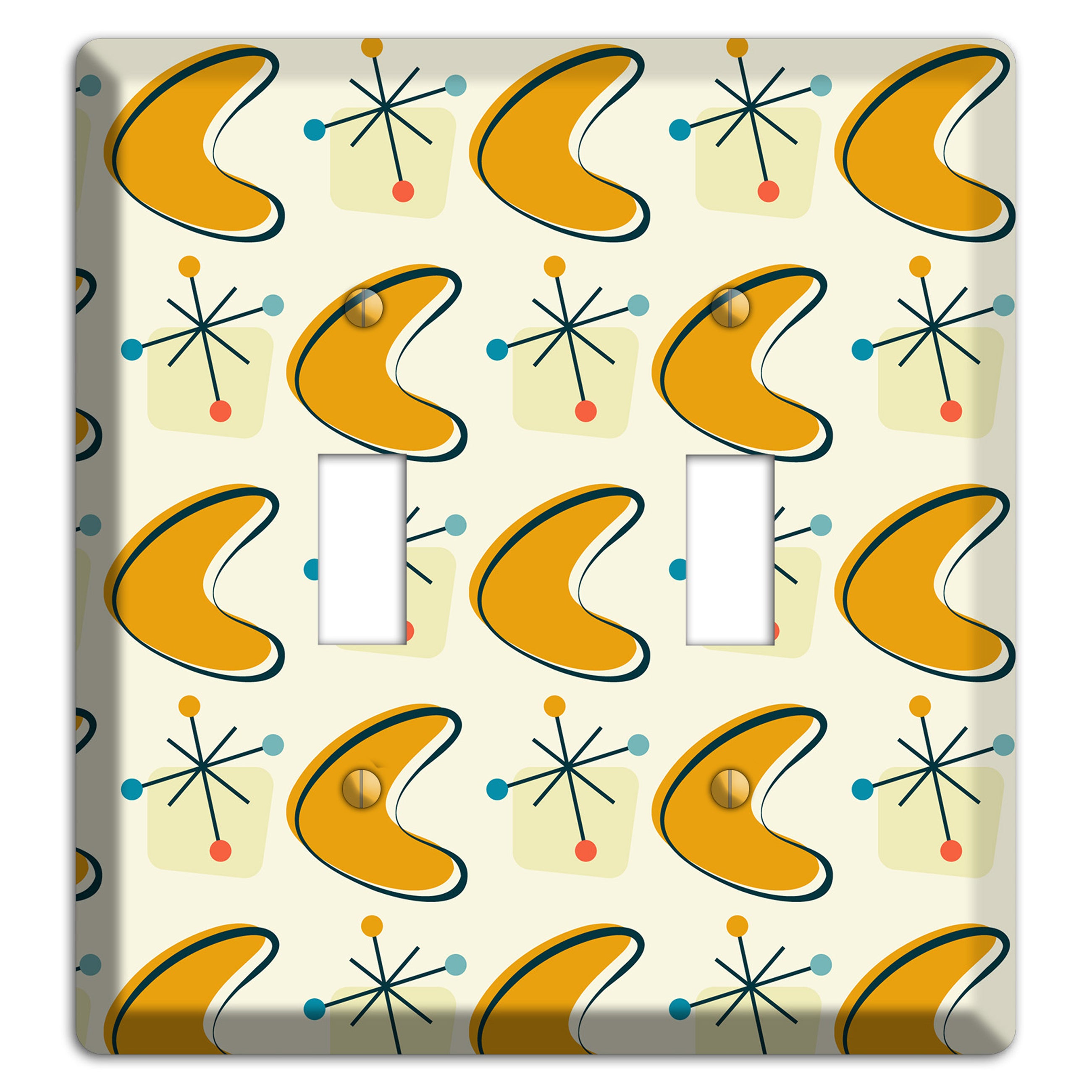 Yellow Boomerang 2 Toggle Wallplate