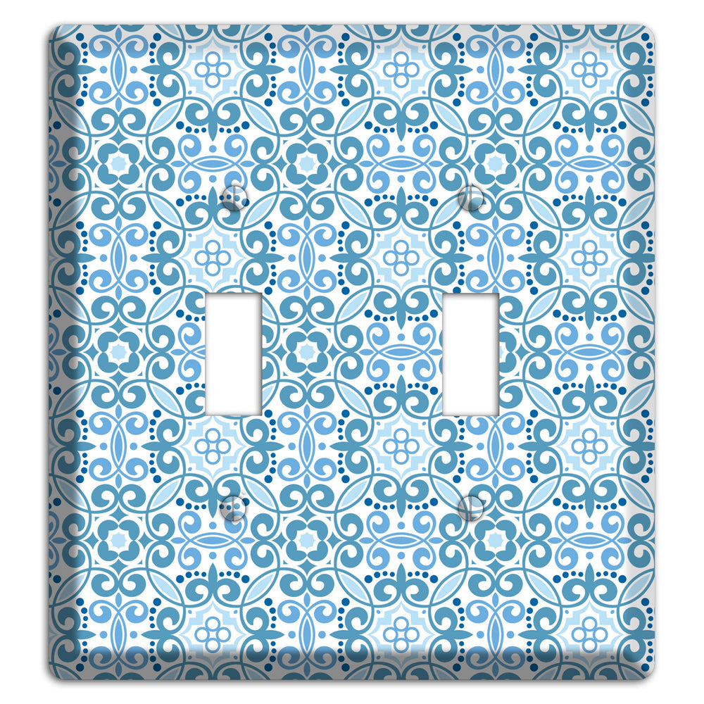 Multi Blue Foulard 2 Toggle Wallplate