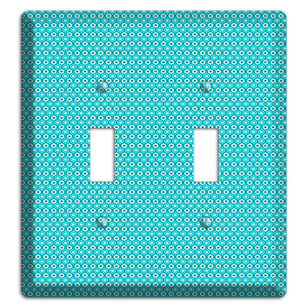 Turquoise Tiny Double Scallop 2 Toggle Wallplate