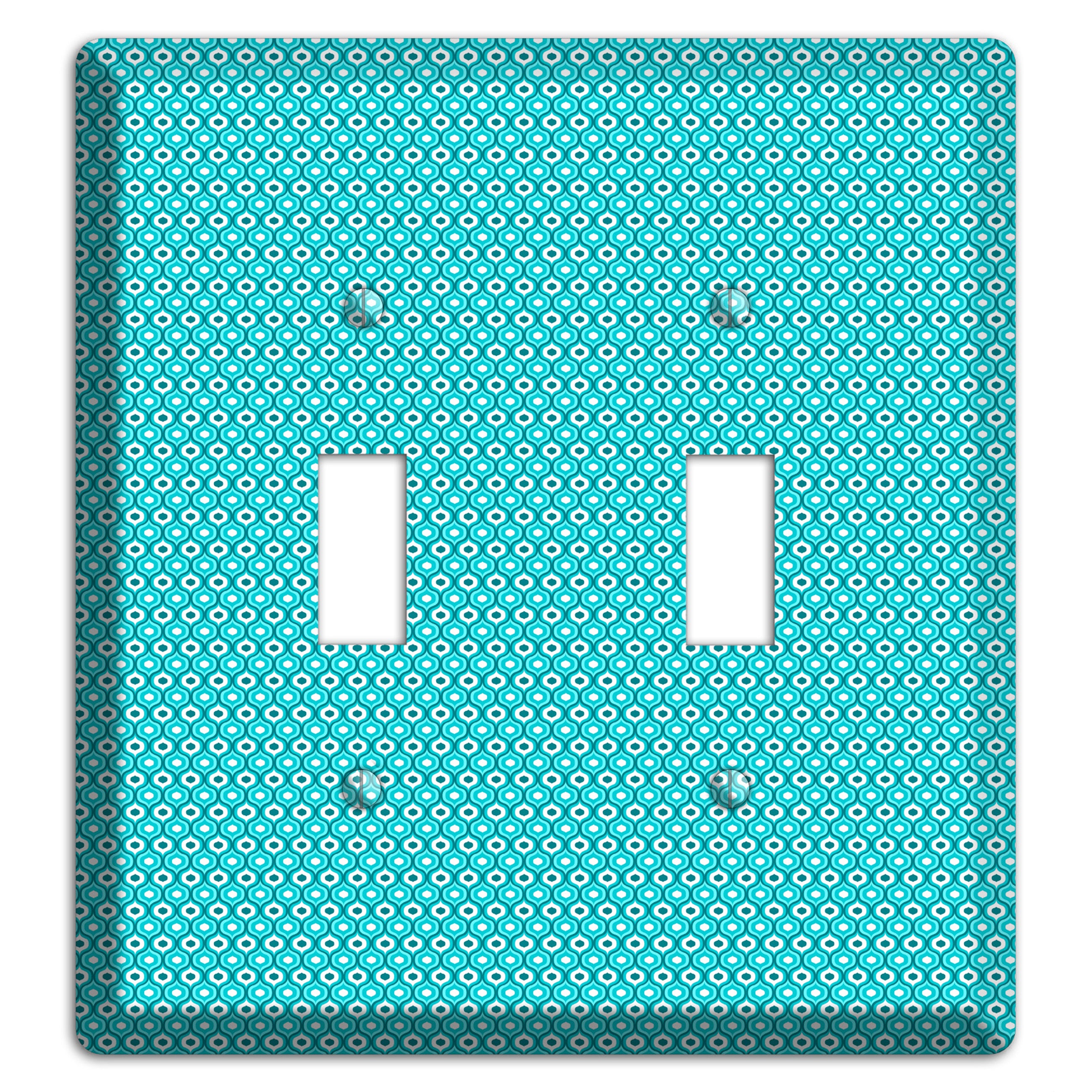 Turquoise Tiny Double Scallop 2 Toggle Wallplate