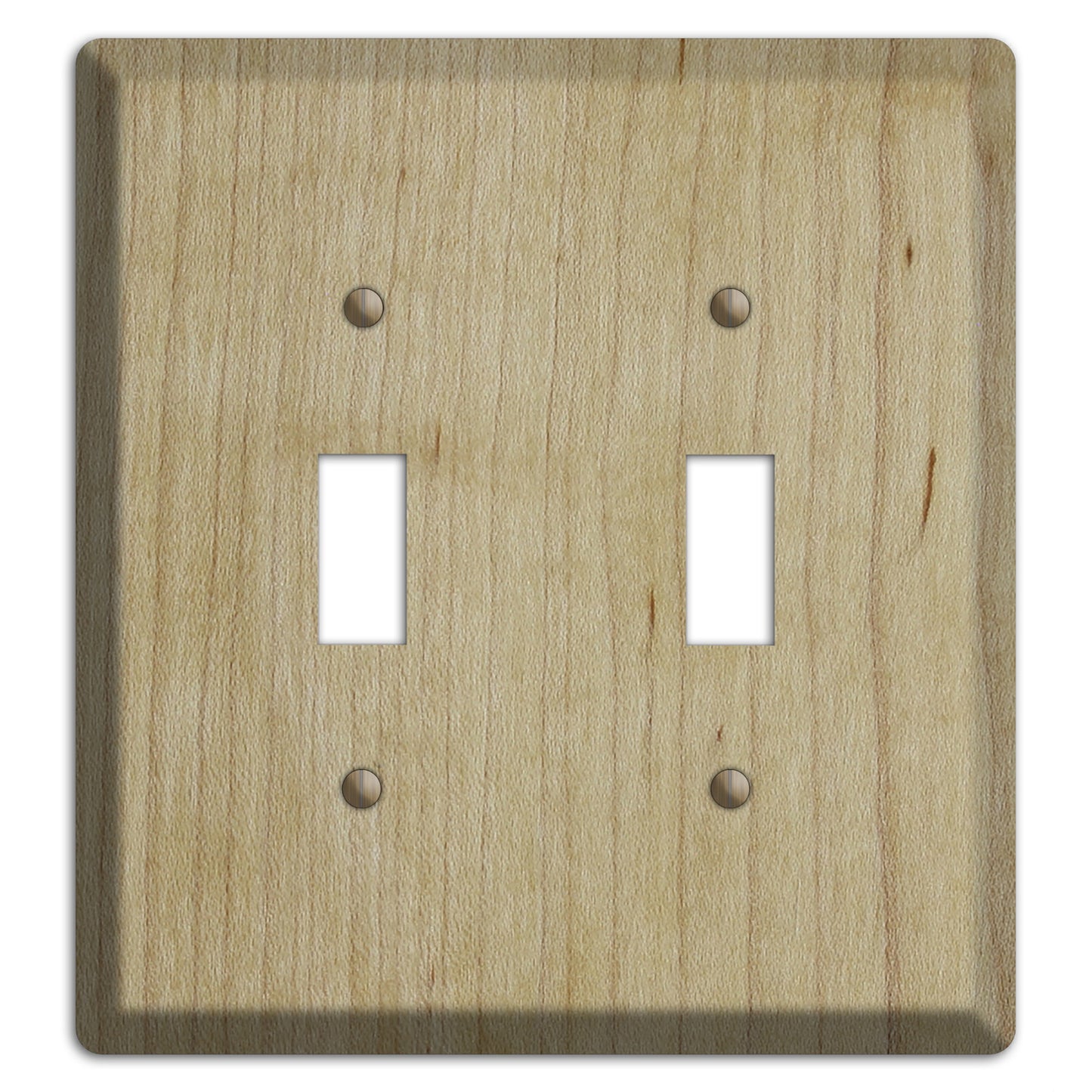 Unfinished Maple Wood Double Toggle Switchplate