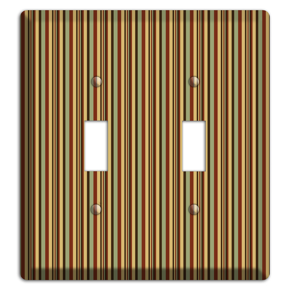 Red and Green Stripes 2 Toggle Wallplate