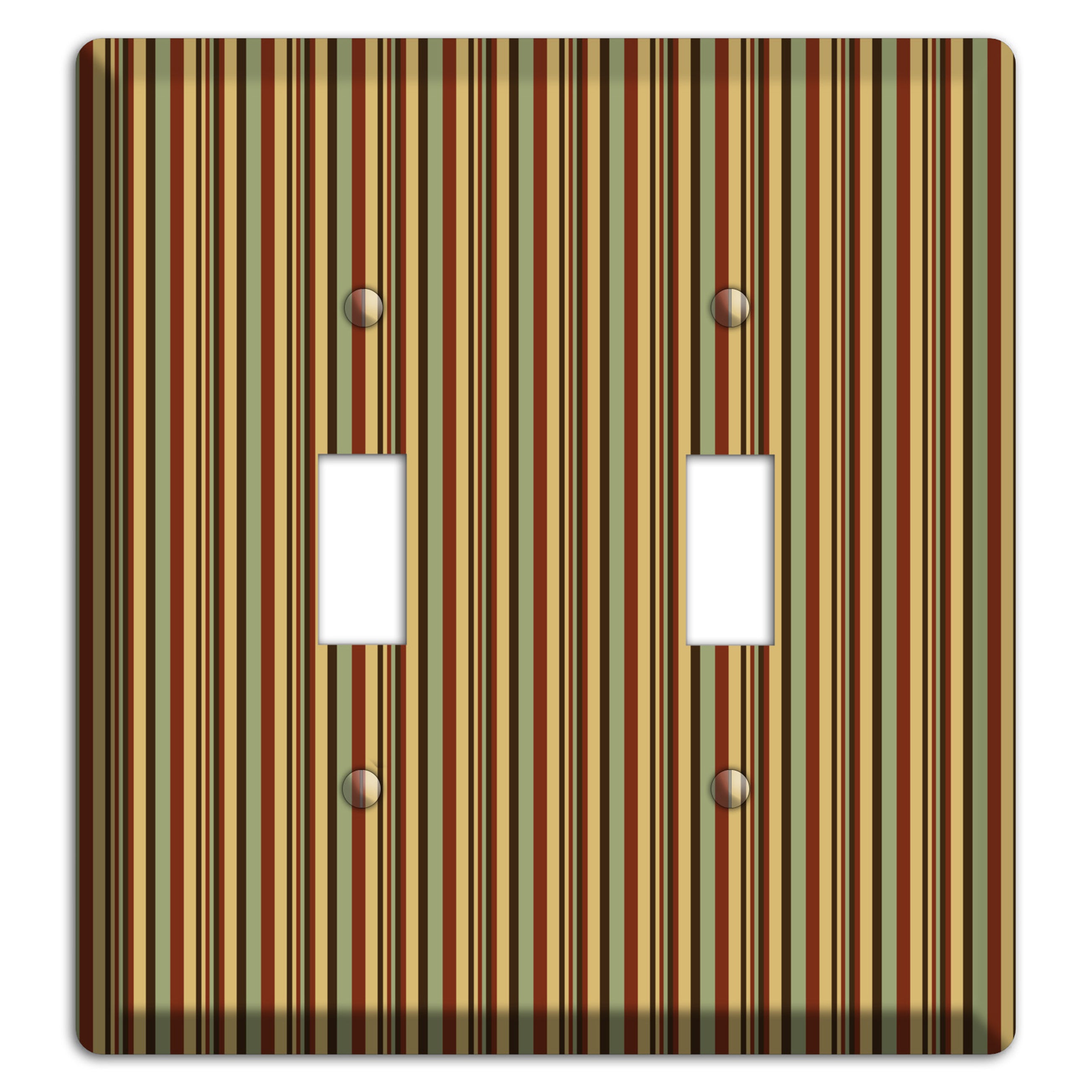 Red and Green Stripes 2 Toggle Wallplate