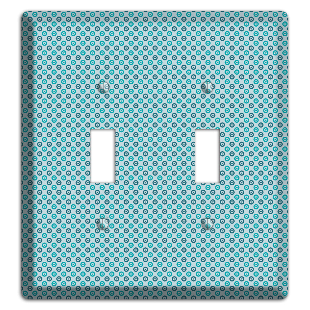 Turquoise and Blue Concentric Dots 2 Toggle Wallplate