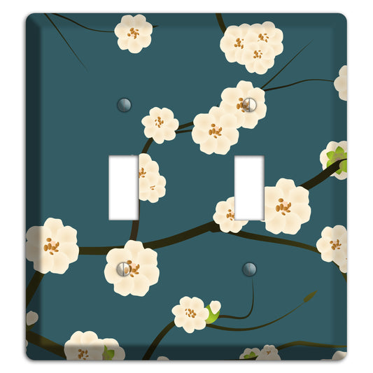 Blue Cherry Blossoms 2 Toggle Wallplate