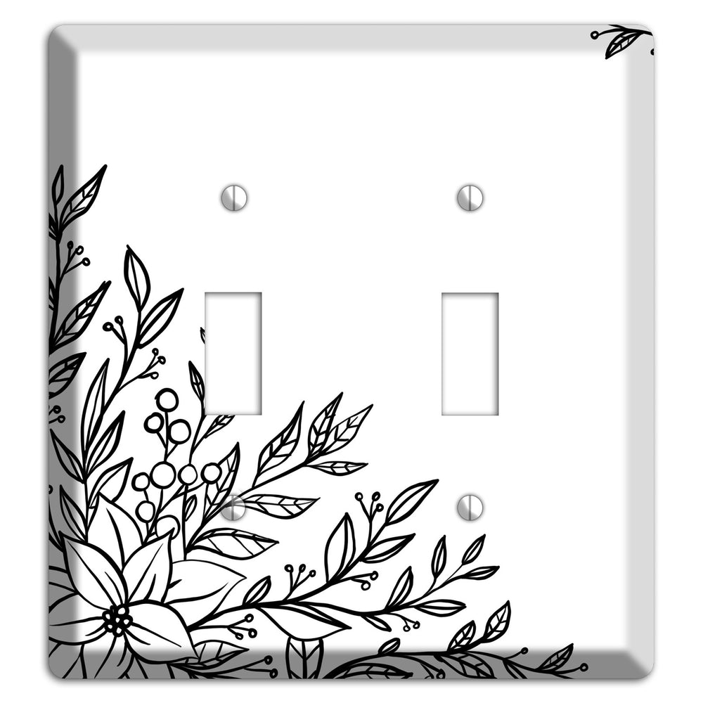 Hand-Drawn Floral 7 2 Toggle Wallplate