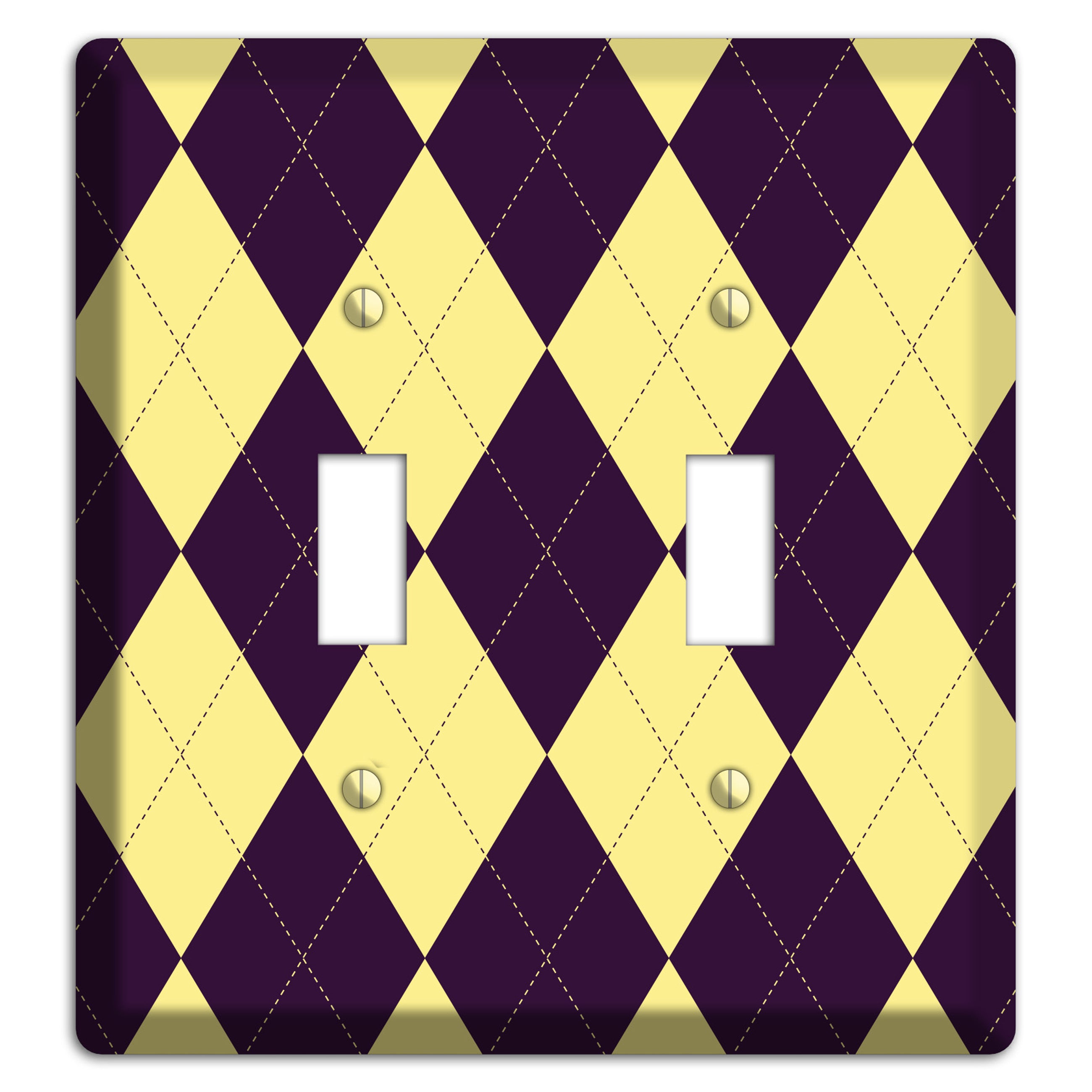 Yellow and Black Argyle 2 Toggle Wallplate