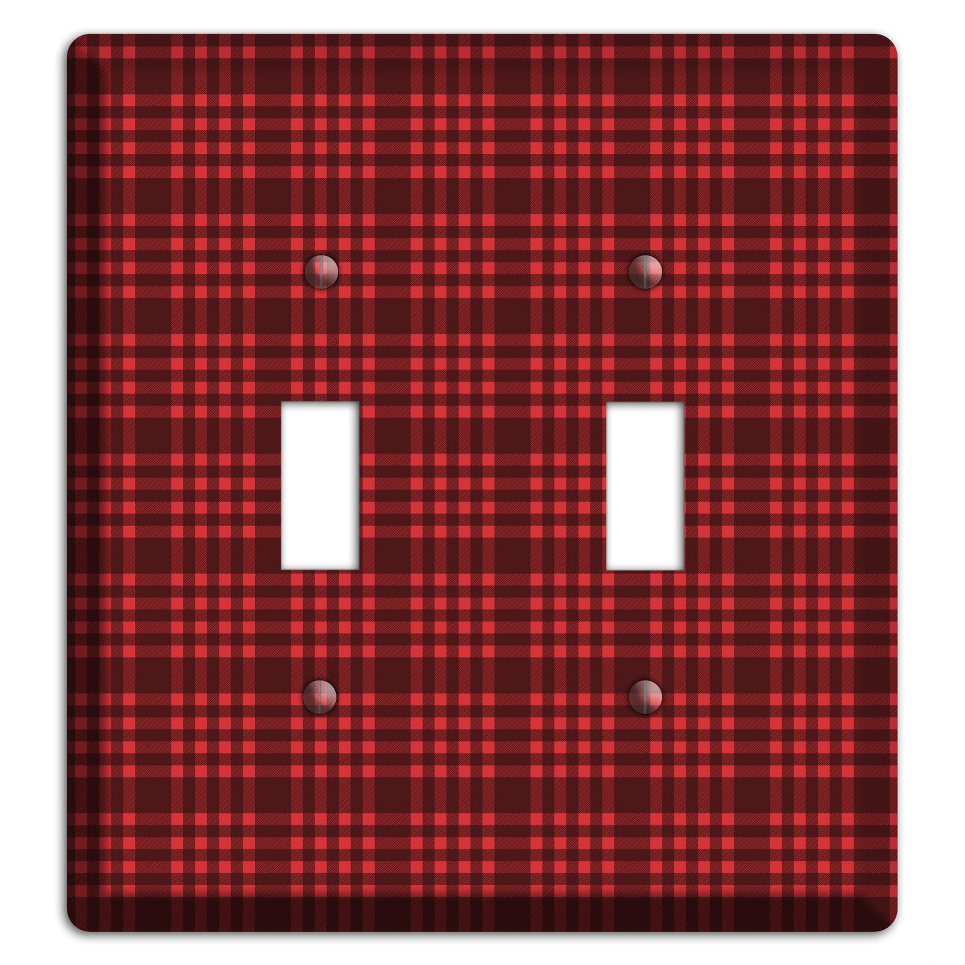 Maroon Plaid 2 Toggle Wallplate