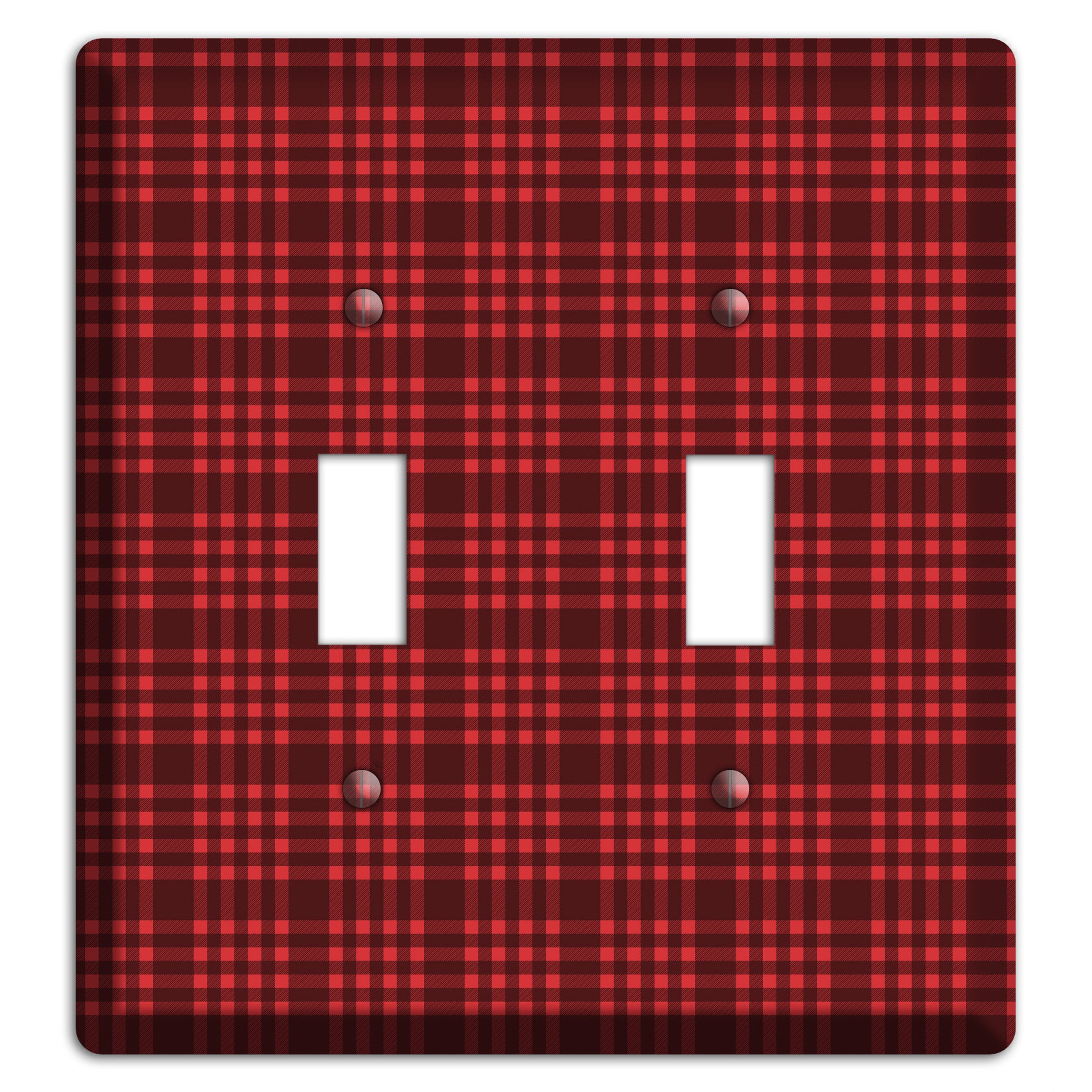 Maroon Plaid 2 Toggle Wallplate