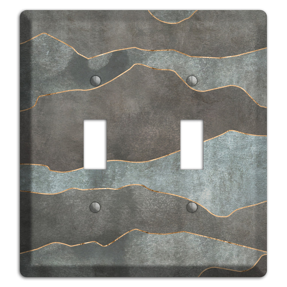 Dusty Blue Mountain Range 2 Toggle Wallplate