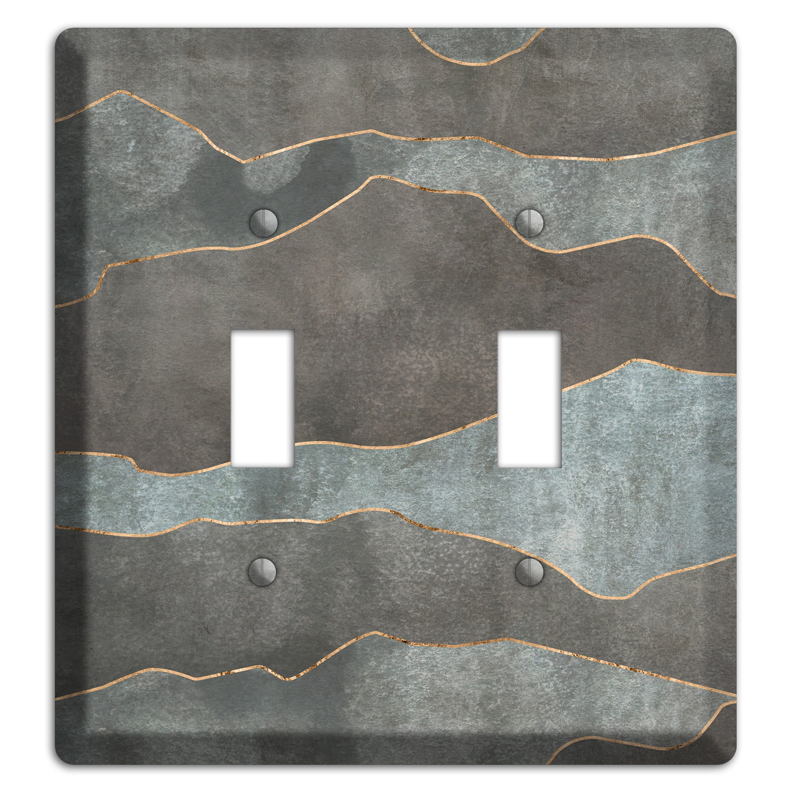 Dusty Blue Mountain Range 2 Toggle Wallplate