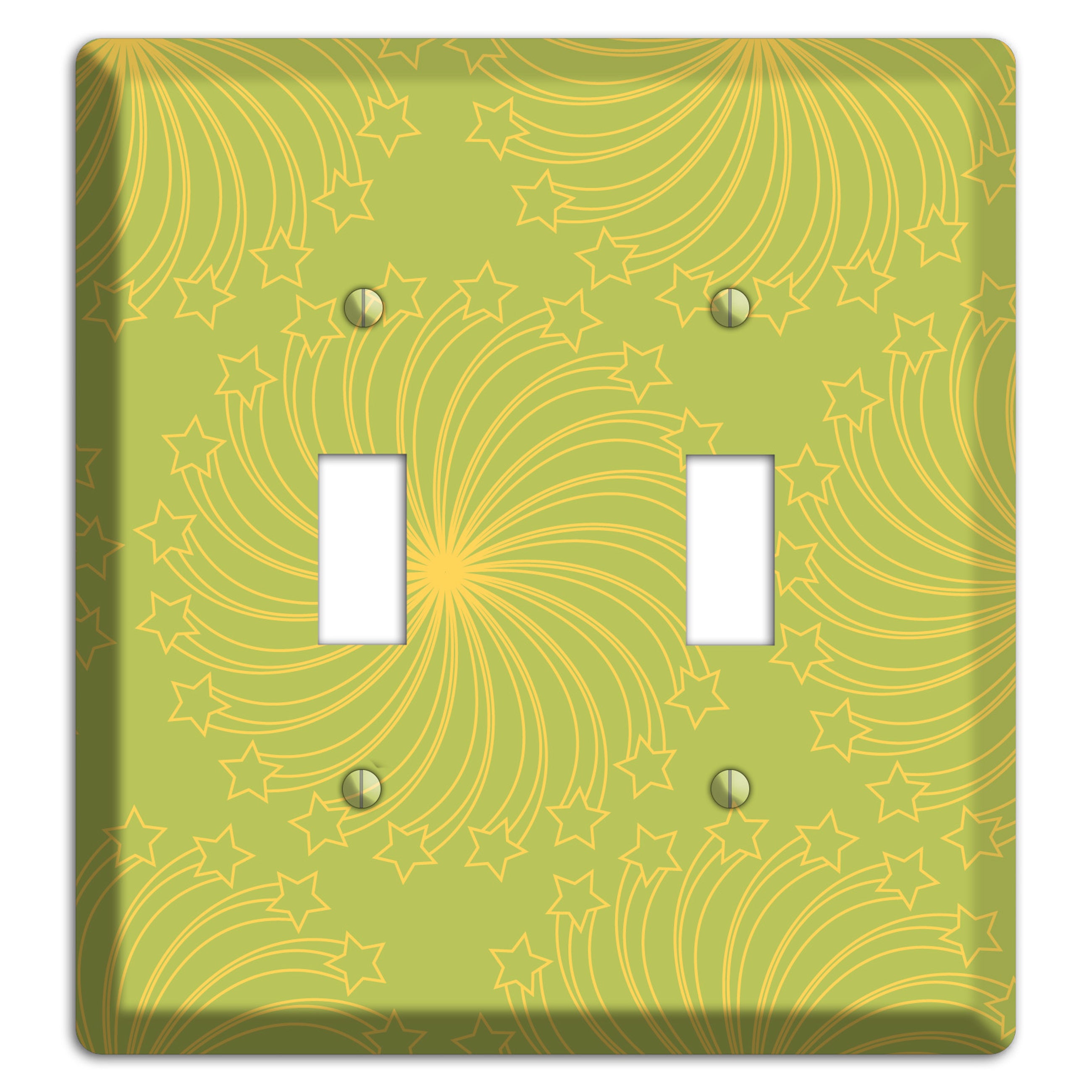 Multi Lime Star Swirl 2 Toggle Wallplate