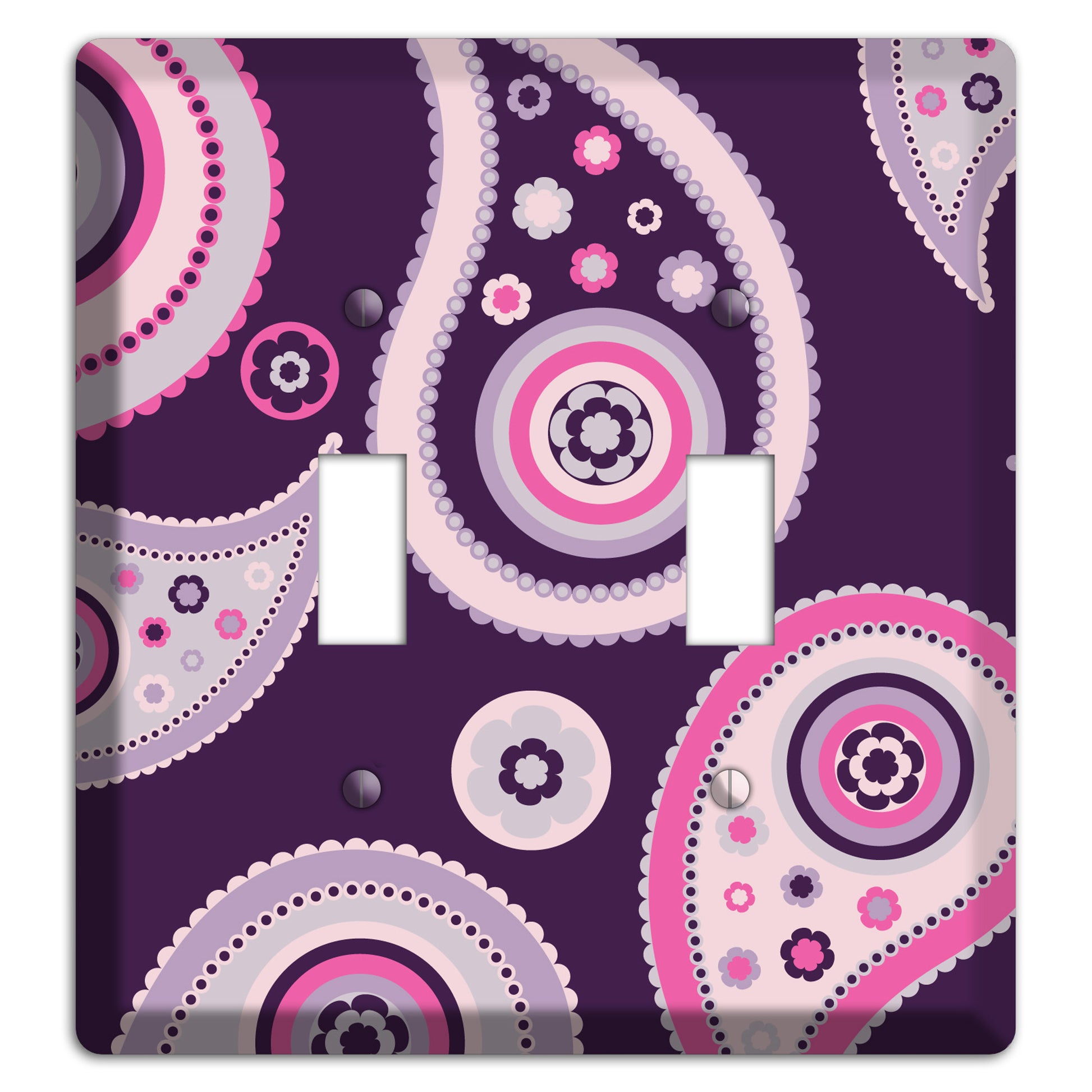 Purple Paisley 2 Toggle Wallplate