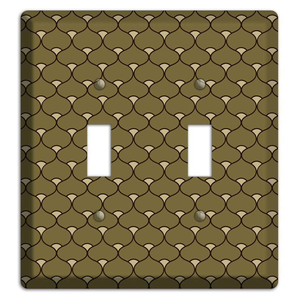 Brown Deco Scallop 2 Toggle Wallplate